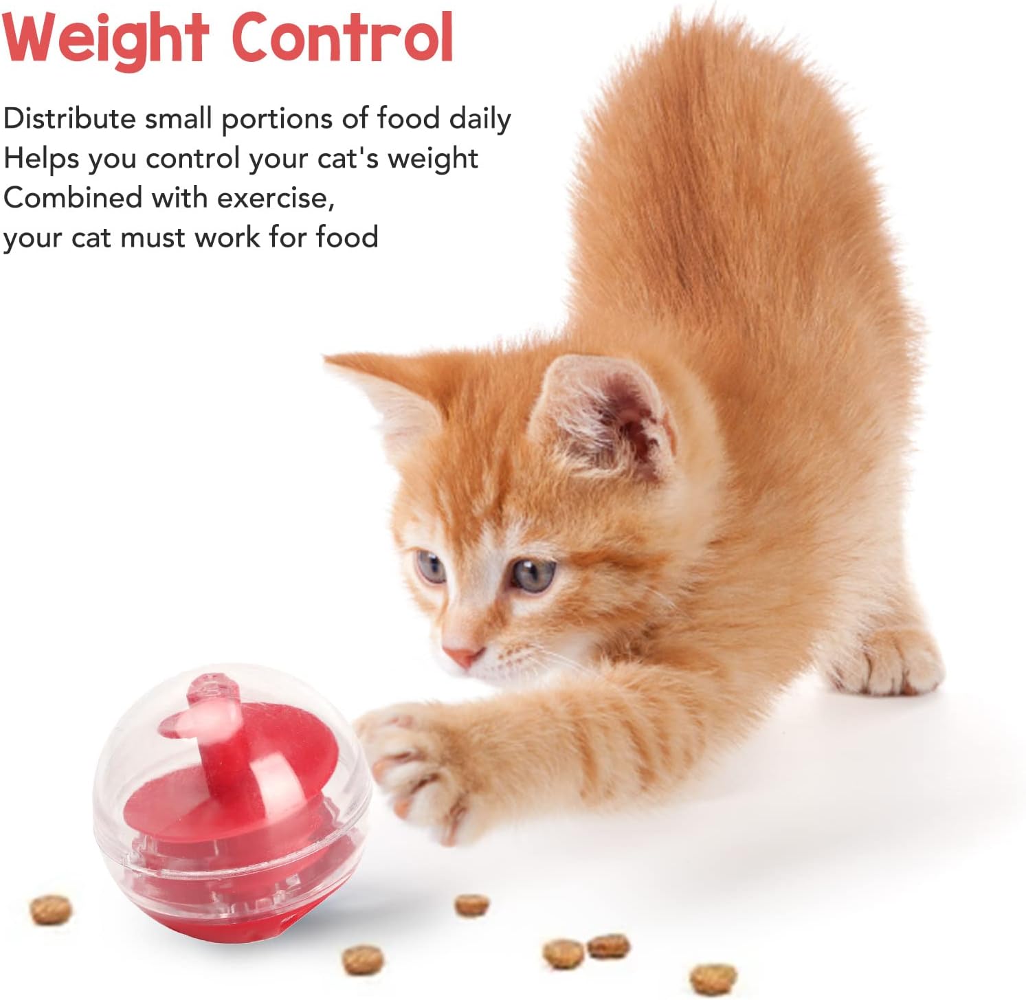 Cat Treat Dispenser Toy, 5cm Adjustable Cat Puzzle Feeder, Interactive Cats Food Puzzle, Cats Balls for Indoor Kitten Training - Happypetzone.online - Image 4