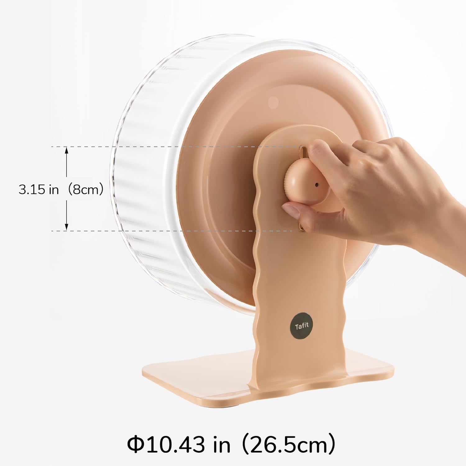 Silent Hamster Wheel 10.5 Inch Dual-Bearings Quiet Running Exercise Wheels with Wood Grain Backboard, Height Adjustable for Syrian Hamsters, Gerbils, Mice, Hedgehog, Lemmings, Warm Brown - Happypetzone.online - Image 10