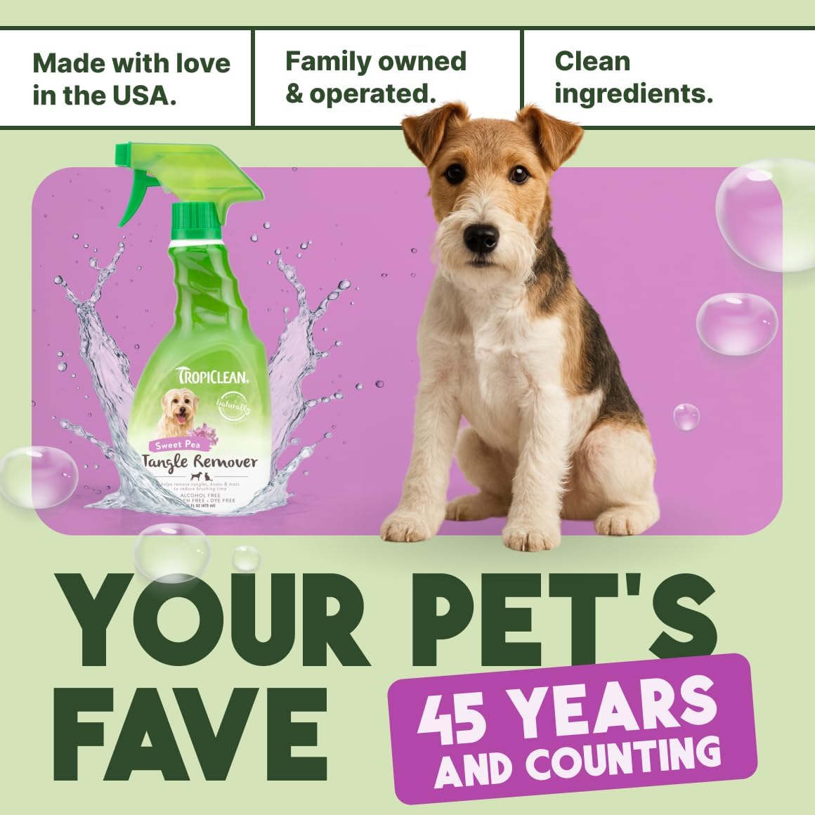 TropiClean Dog Detangler Spray Dematting, Leave in Conditioner, Perfect for Doodles & All Coat Types, Sweet Refreshing Scent, Made in the USA, 16 oz. - Happypetzone.online - Image 6