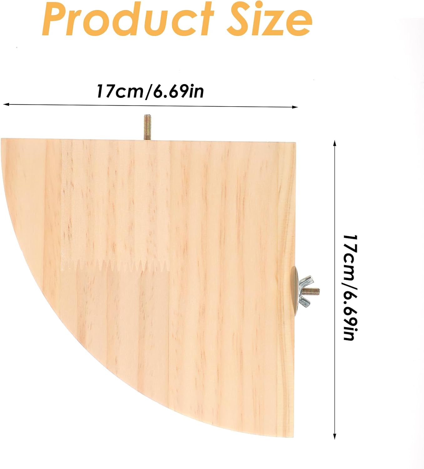 Bird Perch Platform Stand Wooden Parrot Perch Corner 6.7 Inches Fan Shape Playground Cage Accessories Parrot Stand Flat Perches for Bird Cages Corner Shelf for Birds Parrots Hamster Gerbil - Happypetzone.online - Image 2
