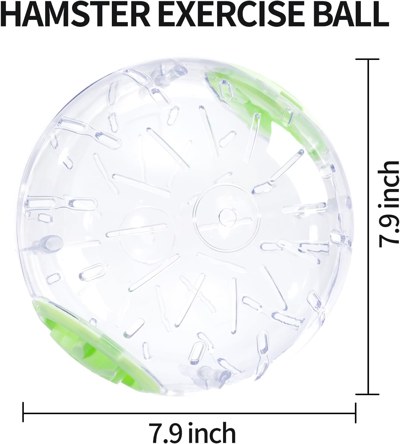 7.9 Inch Hamster Ball, Running Ball Toy, Transparent, Breathable, Promote Exercise Health, Reduce Stress, Easy to Clean, Hamster Accessory, for Syrian Dwarf Hamster, Gerbils, Mice, Small Pets, Green - Happypetzone.online - Image 2