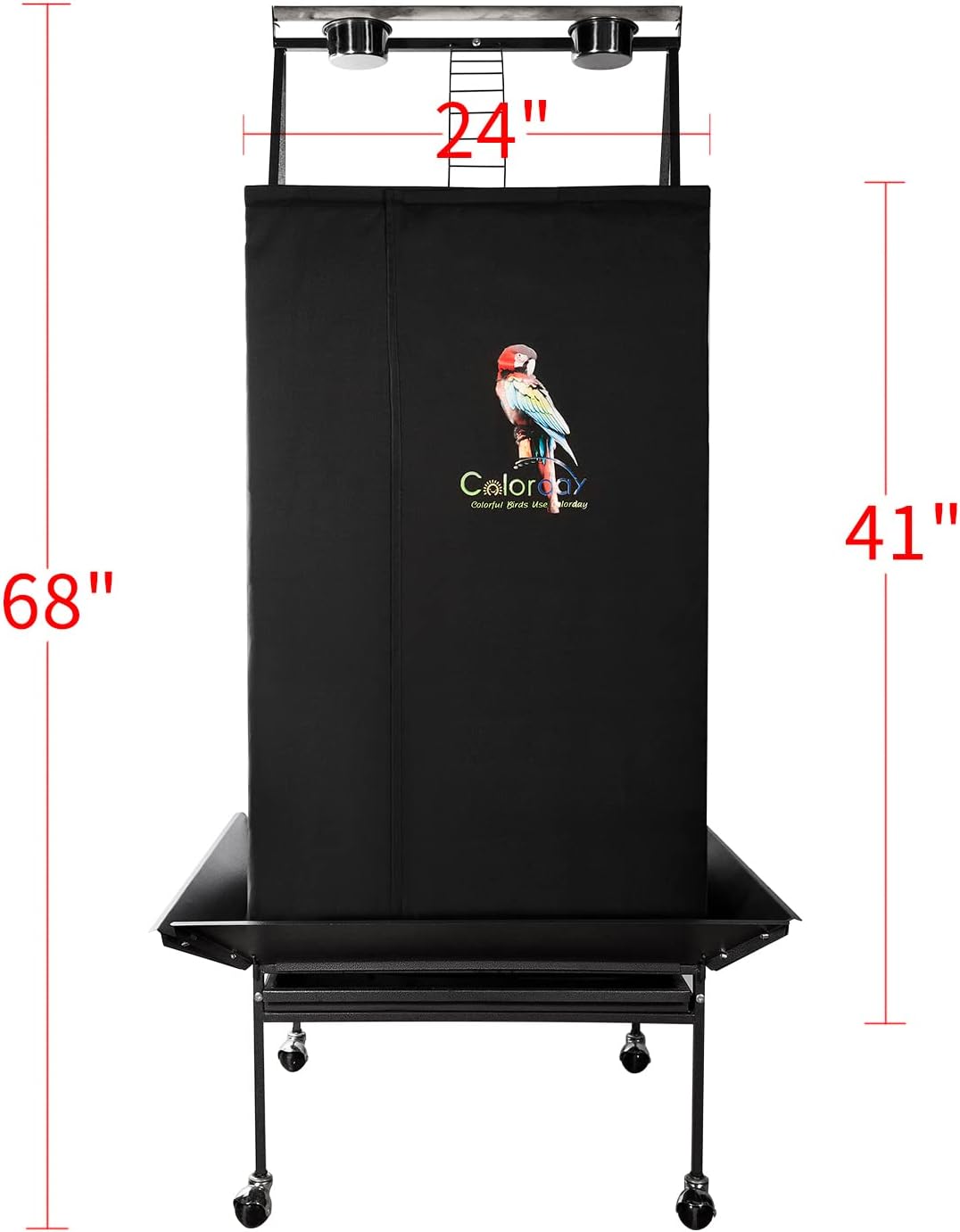 Colorday Good Night Bird Cage Cover for Large Bird Cage with Play Top (Patented), Black 68" - Happypetzone.online - Image 6