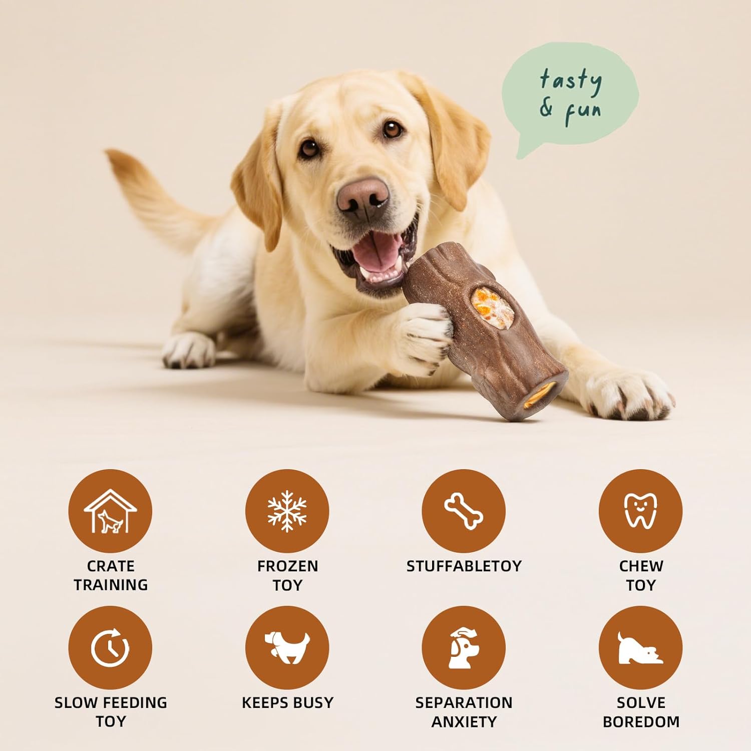 2 Pack Dog Toys for Aggressive Chewers, Interactive Indestructible Dog Toys to Keep Them Busy, Durable Dog Frozen Treat Toy for Large & Medium Dogs, Reduces Anxiety & Extends Playtime, Brown - Happypetzone.online - Image 4