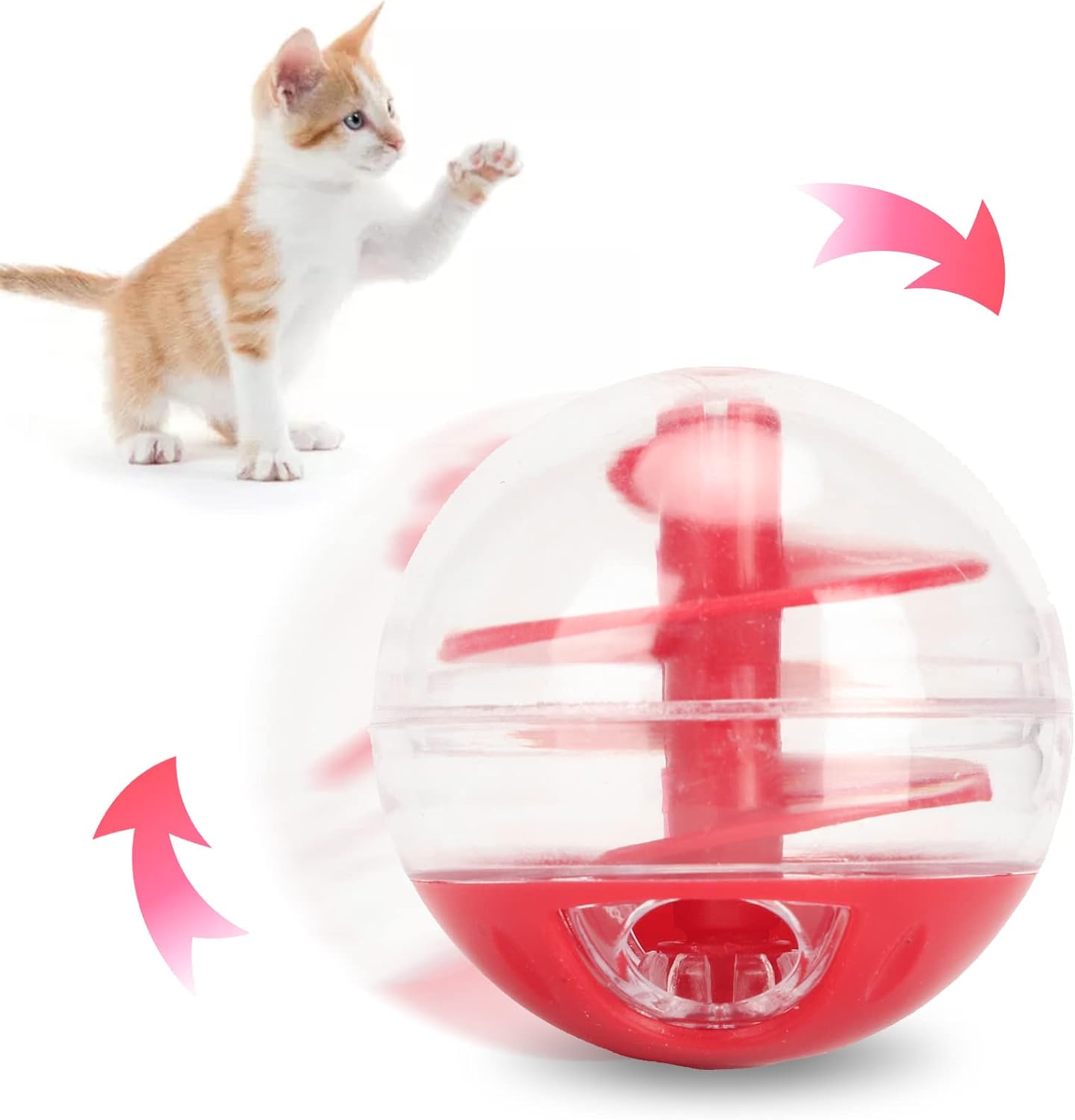 Cat Treat Dispenser Toy, 5cm Adjustable Cat Puzzle Feeder, Interactive Cats Food Puzzle, Cats Balls for Indoor Kitten Training - Happypetzone.online - Image 6