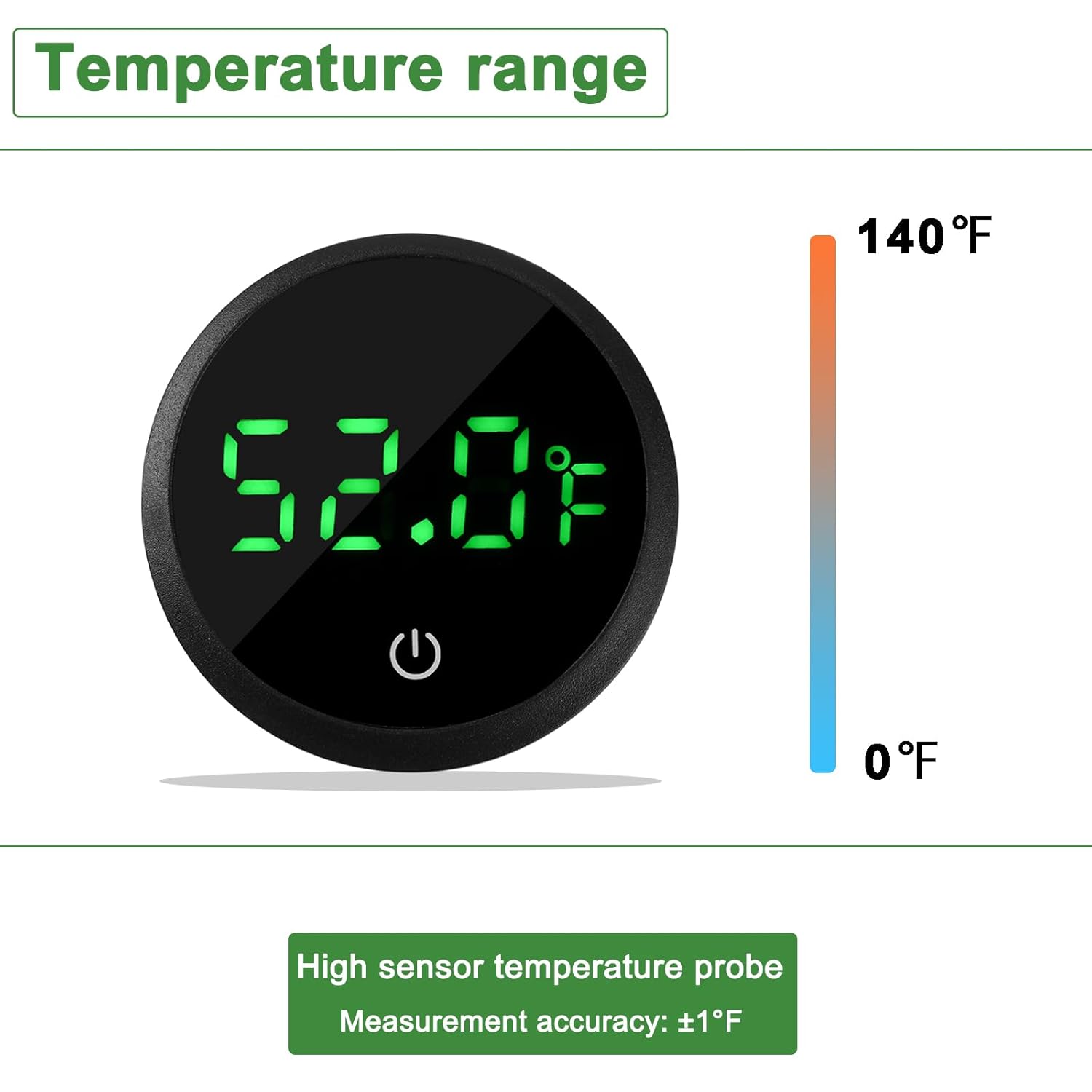 Aquarium Thermometer Digital Fish Tank Thermometer Led Display Fish Tank Temperature Gauge Accurate Thermometer to ±1℉ for Betta Axolotl Turtle Tank (with Spare Battery) - Happypetzone.online - Image 4