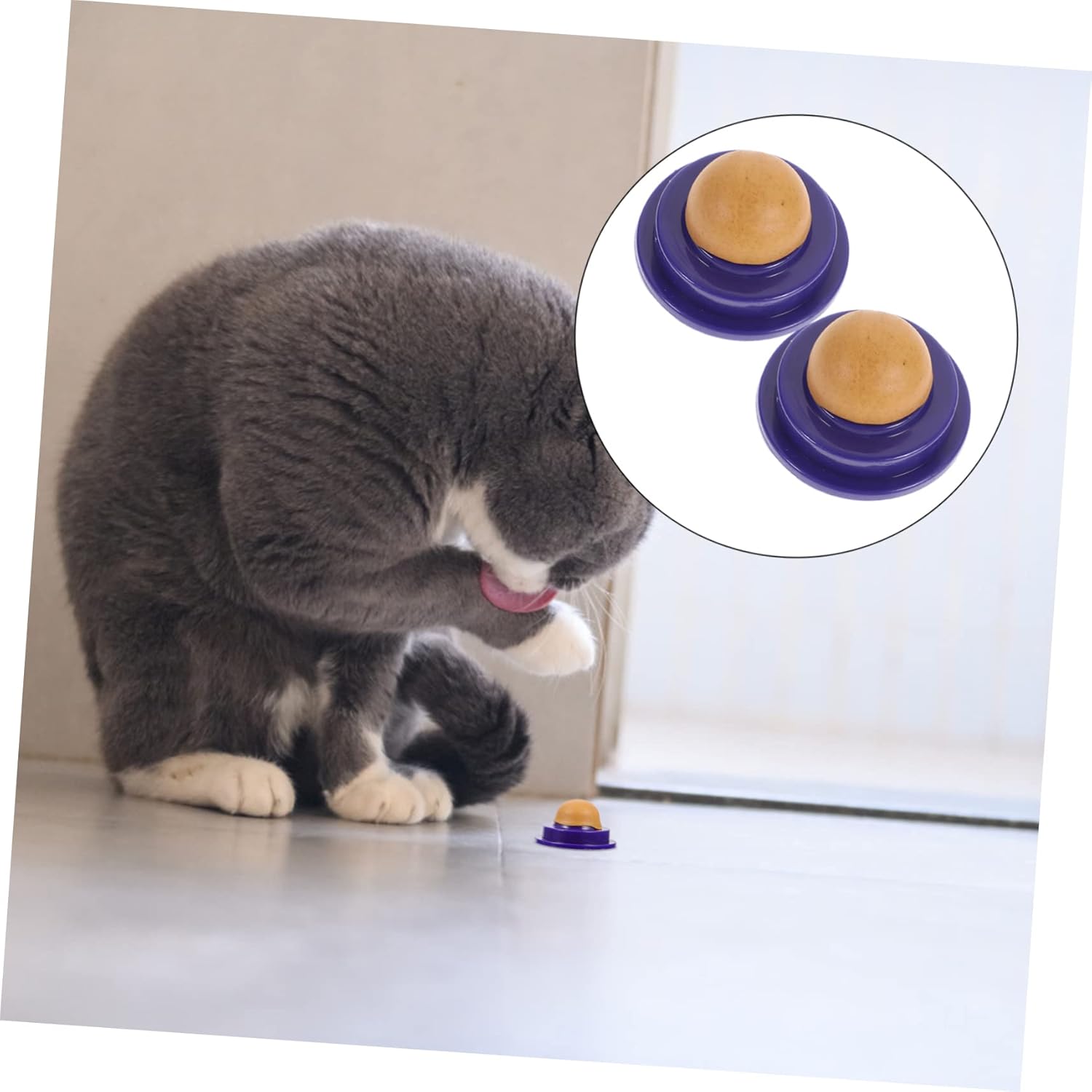 WOONEKY 2pcs Edible Catnip Sugar Energy Balls Licking Cat Treats for Cats Kittens Helps Digestion Hydration Nutrient-Rich Solid Nutrition Gel Deep-sea Glue Random Flavor - Happypetzone.online - Image 4