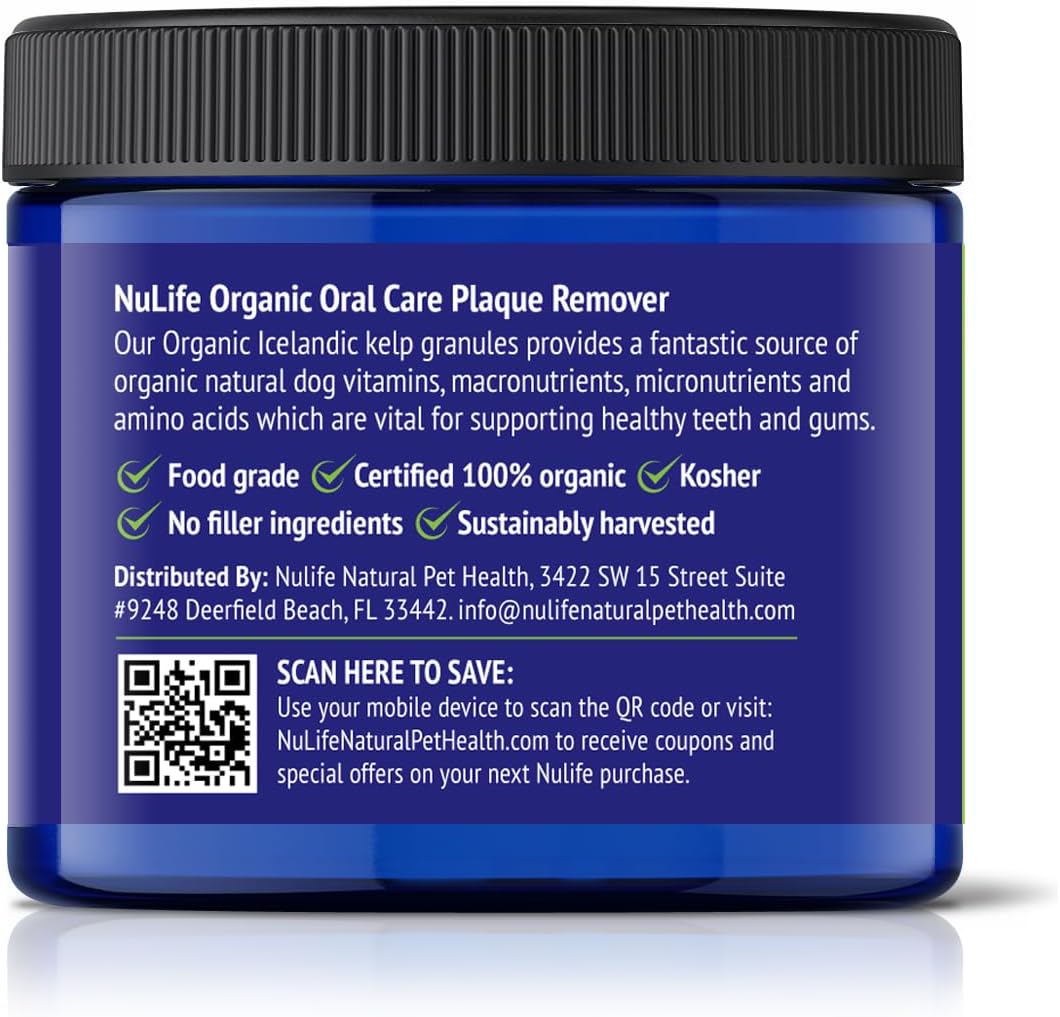 Dog Teeth Cleaning Powder, Dog Plaque and Tartar Remover, Bad Breath Treatment for Dogs with USDA Organic Sea Kelp Powder, Dog Dental Care Made Easy, for All Ages, 6oz - Happypetzone.online - Image 9