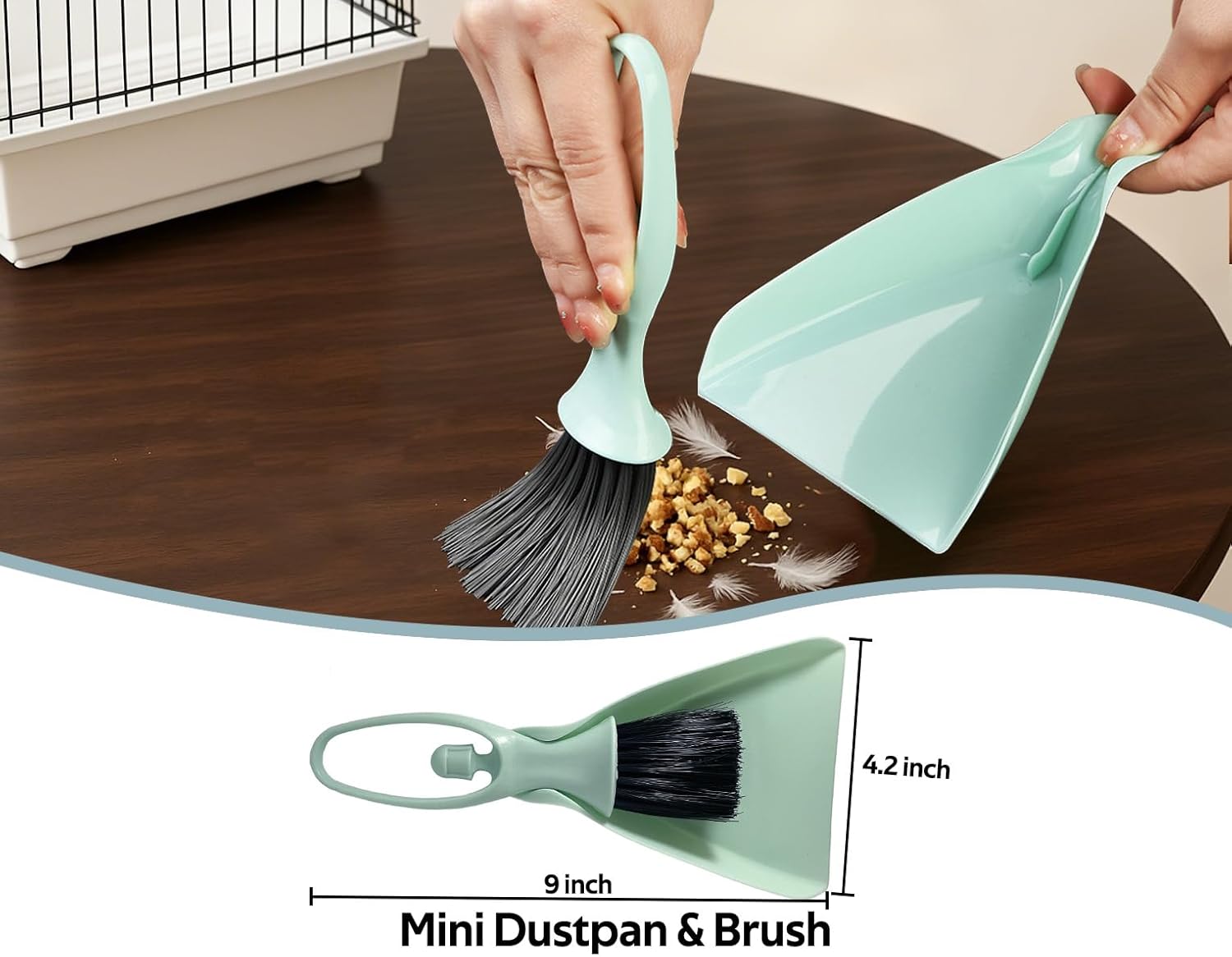 5Pcs Bird Cage Cleaner Kit, Stainless Steel Bird Poop Remover Brush & Scraper & Fork, Birdcage Cleaning Tools, Parakeet Bird Cage Accessories for Small Animal Cage Clean - Happypetzone.online - Image 6