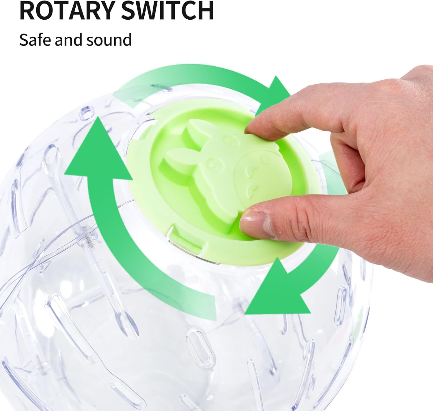 7.9 Inch Hamster Ball, Running Ball Toy, Transparent, Breathable, Promote Exercise Health, Reduce Stress, Easy to Clean, Hamster Accessory, for Syrian Dwarf Hamster, Gerbils, Mice, Small Pets, Green - Happypetzone.online - Image 7