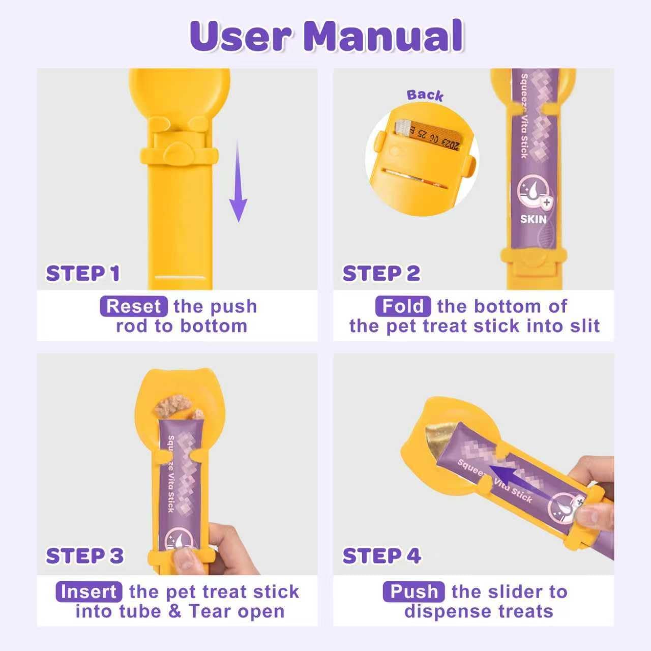 Pet Treats Feeder Spoon Squeeze Essential Tool for Pet Treats Suitable for Most Treats Strip for Cat - Happypetzone.online - Image 4