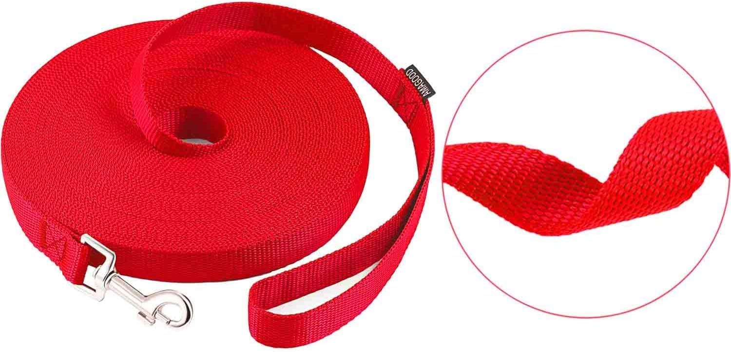 AMAGOOD Dog/Puppy Obedience Recall Training Agility Lead-15 ft 20 ft 30 ft 50 ft Long Leash-for Dog Training,Tie Out,Play,Safety,Camping (20Feet x 1Inch, Red) - Happypetzone.online - Image 3