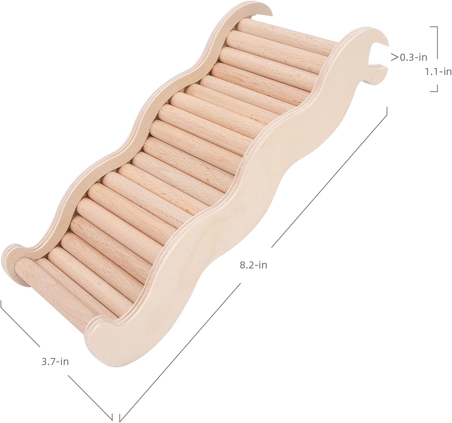 Niteangel Hamster Climbing Toy Wooden Ladder Bridge for Hamsters Gerbils Mice and Small Animals (Medium - 8.26'' L) - Happypetzone.online - Image 7