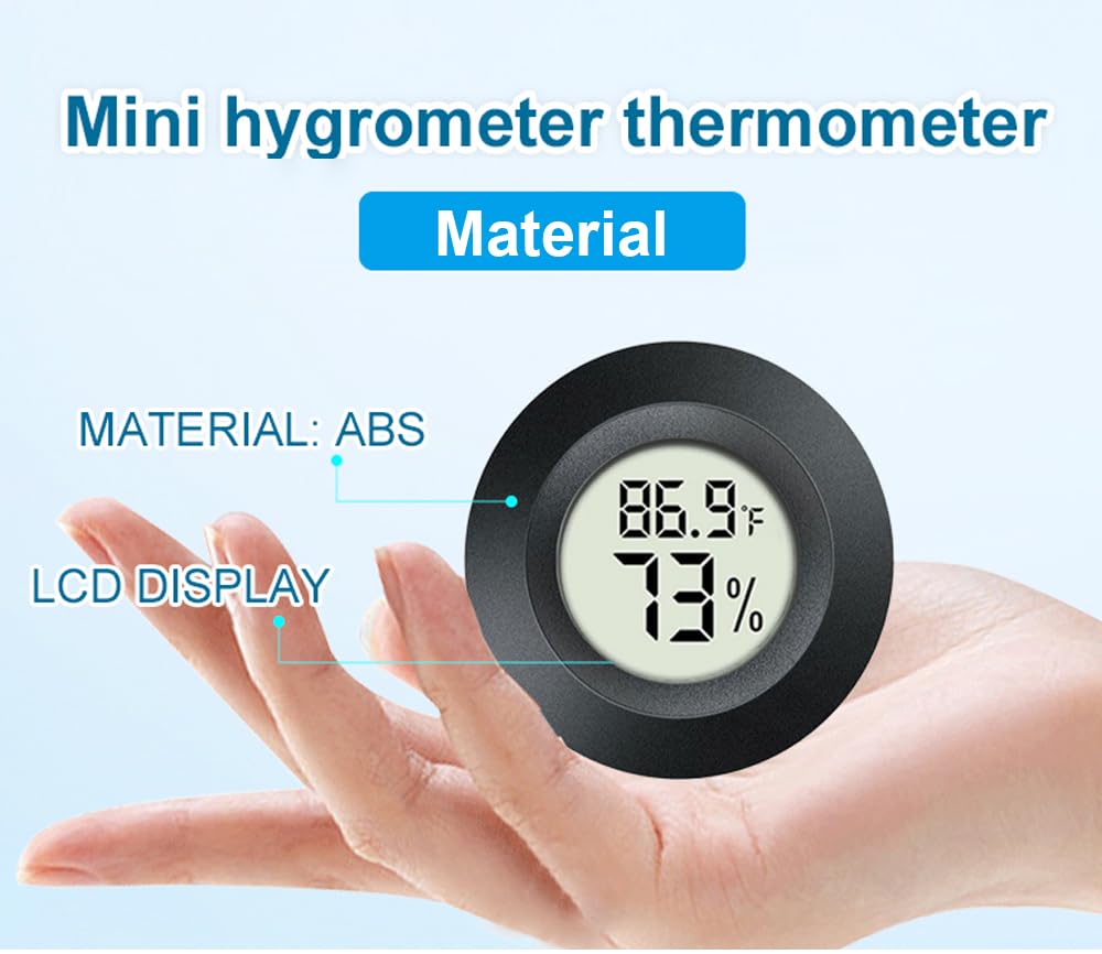 JEDEW 2 Pack Hygrometer Thermometer Digital Humidity Meter Indoor/Outdoor Humidity Monitor Reptile Thermo-Hygrometer for Greenhouse Humidors Terrarium Jars, Fahrenheit (℉) /Celsius(℃) (2) - Happypetzone.online - Image 5