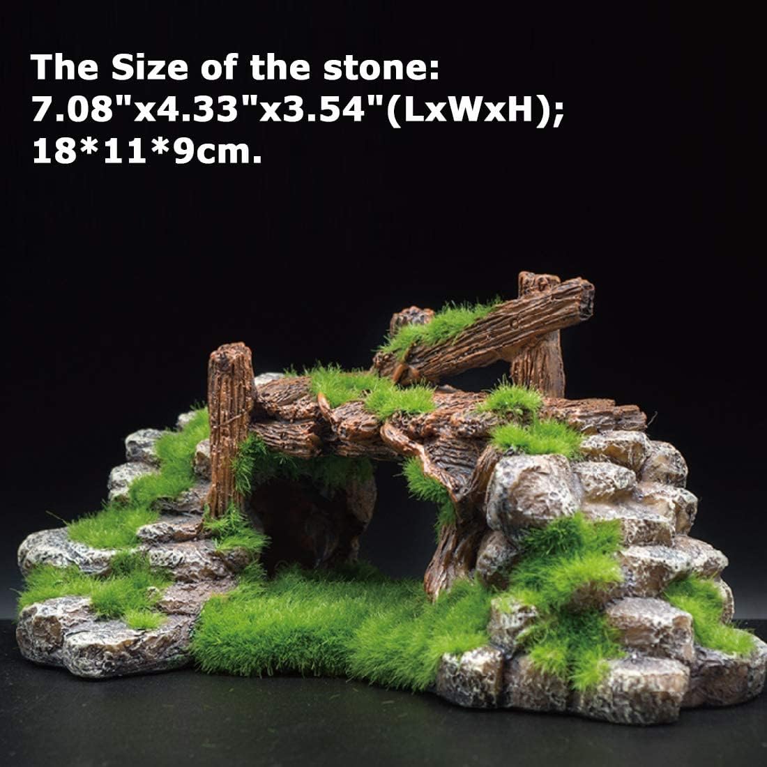 S-Lifeeling Fish Tank Decoration Moss Rockery Stone Plants Wood Ruins Landscaping Turtle Tank Decoration Fish Shrimp Shelter - Happypetzone.online - Image 2