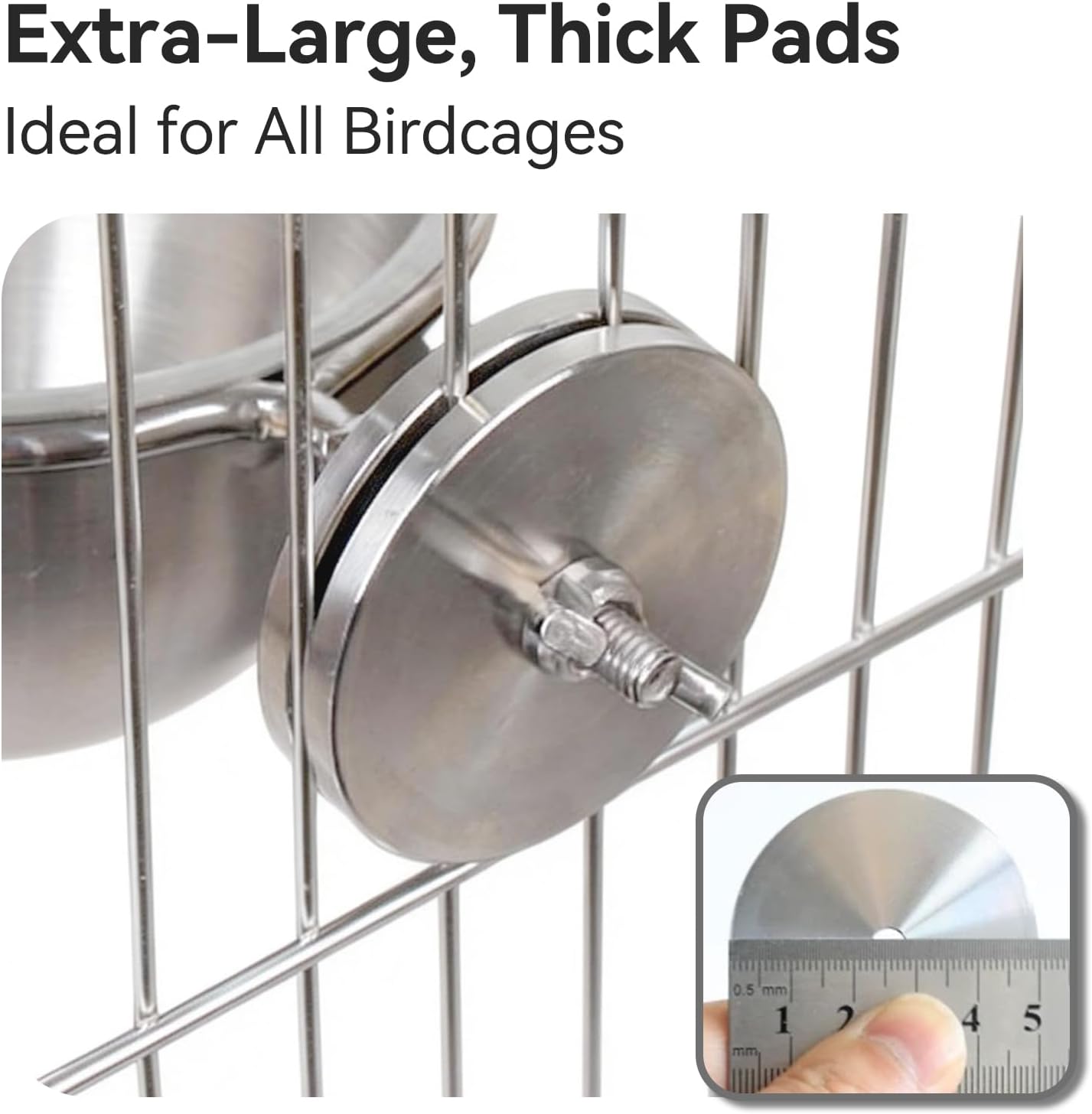 AOTU Anti-Snatch Stainless Steel Parrot Feeding Cups with Locking Buckle - Bird Food & Water Bowls, Bird Cage Accessories for Cockatiel, Conure, Budgie, Macaw, Gray Parrot & Small Pets (L) - Happypetzone.online - Image 5