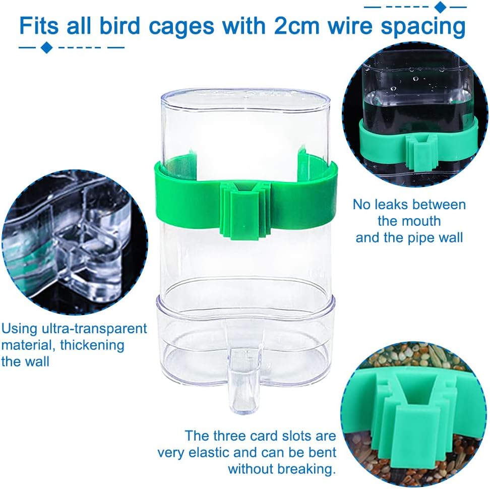 Hamiledyi No Mess Bird Feeders Automatic Parrot Feeder Drinker Acrylic Seed Food Container Parakeet Water Dispenser Cage Accessories for Lovebirds Budgies Canary Finch - Happypetzone.online - Image 4