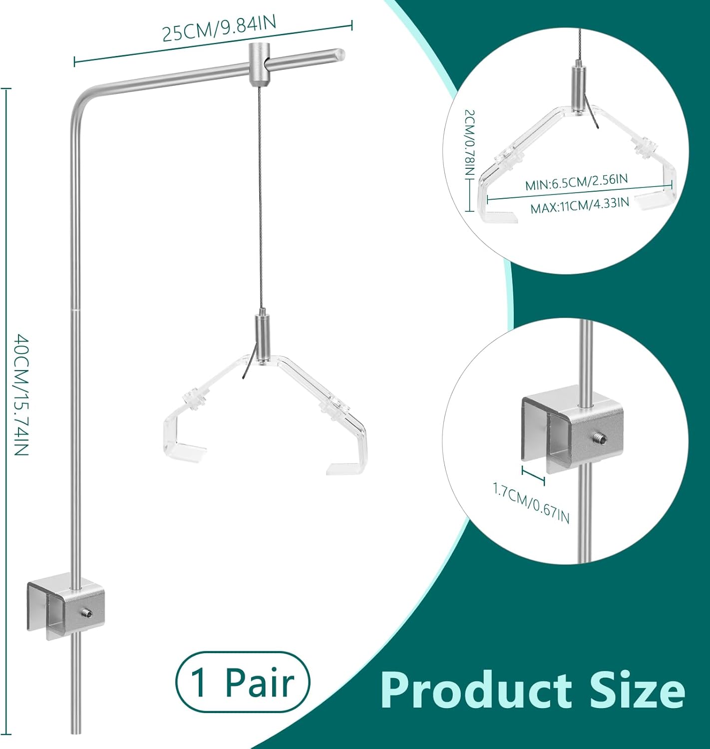 2Pcs Aquarium Light Rack, Adjustable Aquarium High Brightness Light Hanging Holder Kit for Freshwater & Saltwater Fish Tanks - Happypetzone.online - Image 2
