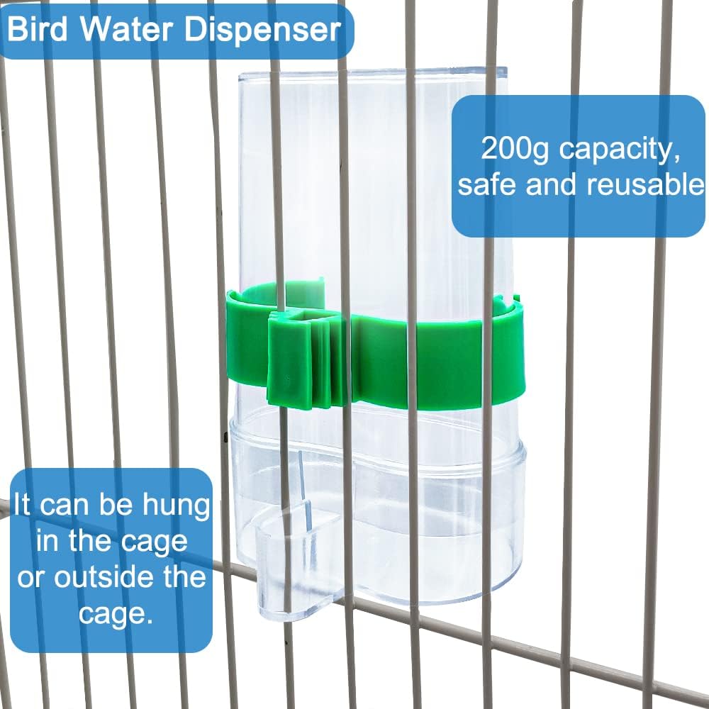 Hamiledyi No Mess Bird Feeders Automatic Parrot Feeder Drinker Acrylic Seed Food Container Parakeet Water Dispenser Cage Accessories for Lovebirds Budgies Canary Finch - Happypetzone.online - Image 5