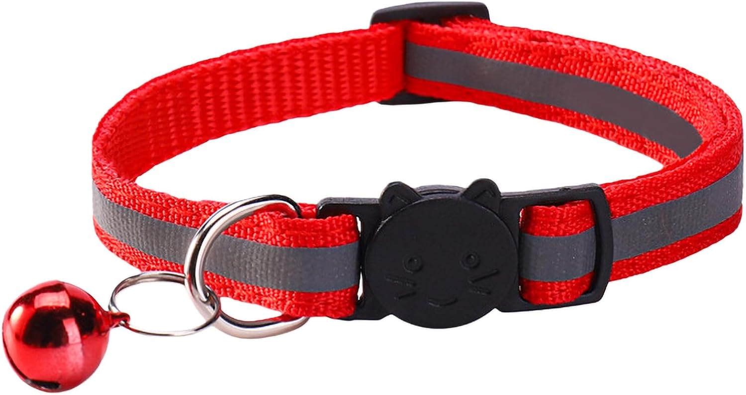 14 Pack Breakaway Cat Collar with Bell, Reflective Kitten Collar for Girl Boy Cats, Safety Buckle Adjustable 7.5-12.5 Inch, 0.4 Inch Width Lightweight, Pet Gifts (Multi-Colored) - Happypetzone.online - Image 5