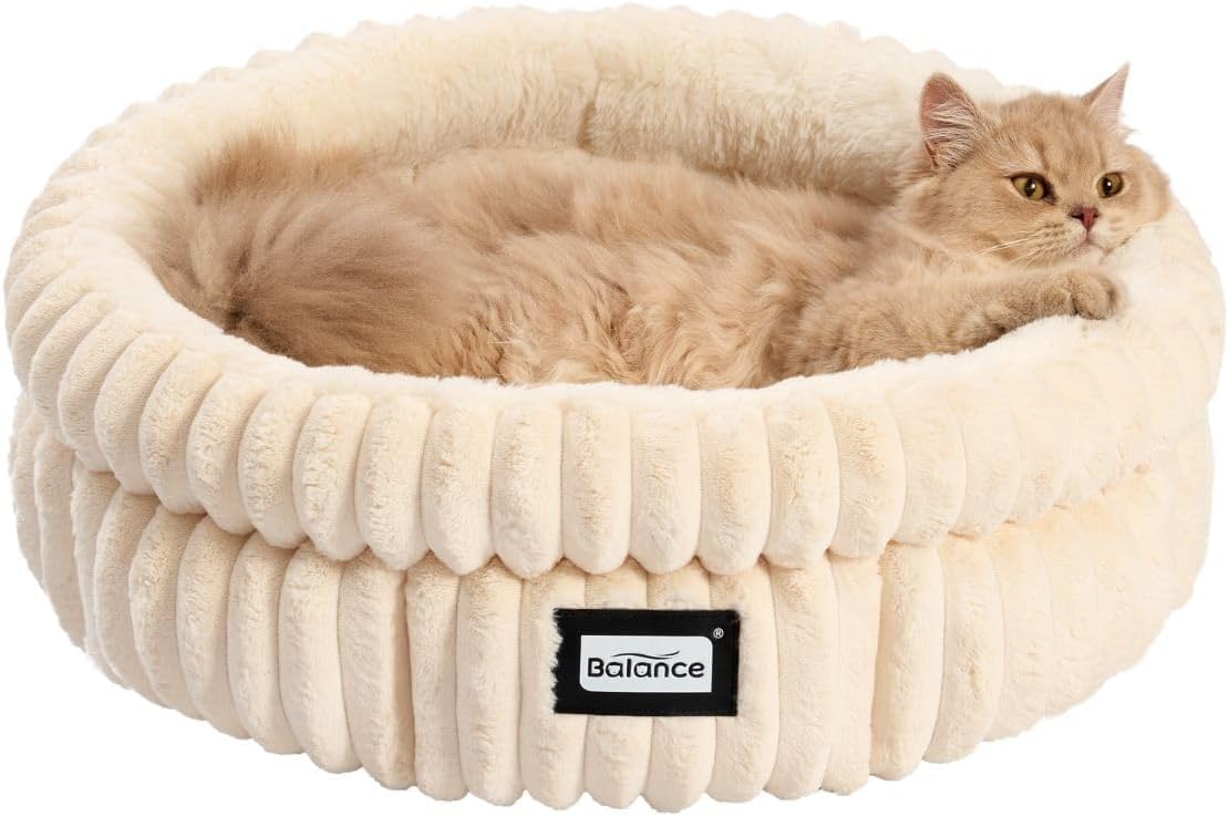 cat bed round plush