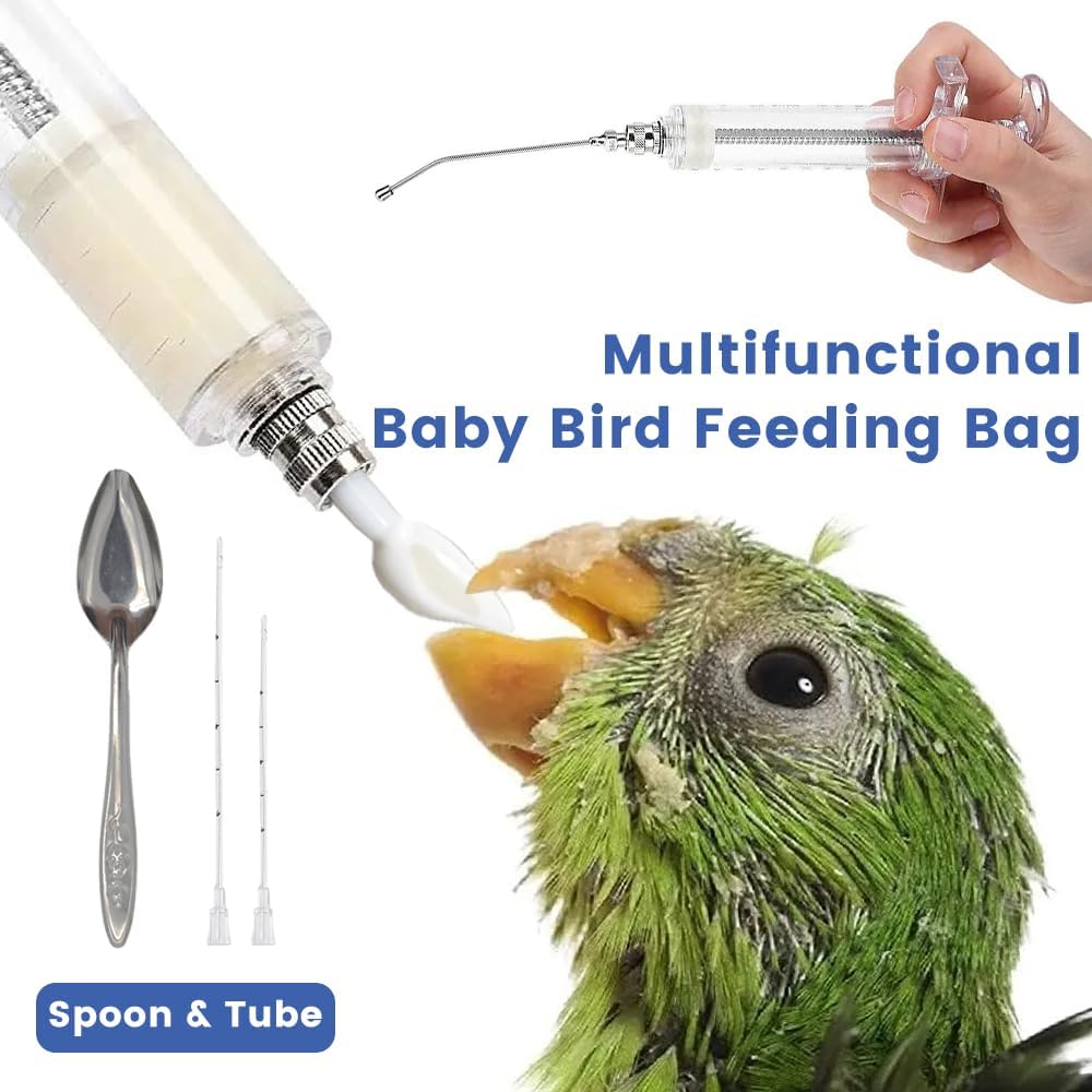 12 PCS Baby Bird Feeding Syringe Set with Storage Bag Professional Parrot Syringe Feeder Bird Hand Feeding Tubes Kit for Parakeets, Cockatiels, African & Amazon Grey Parrots, Cockatoos, Macaws - Happypetzone.online - Image 7
