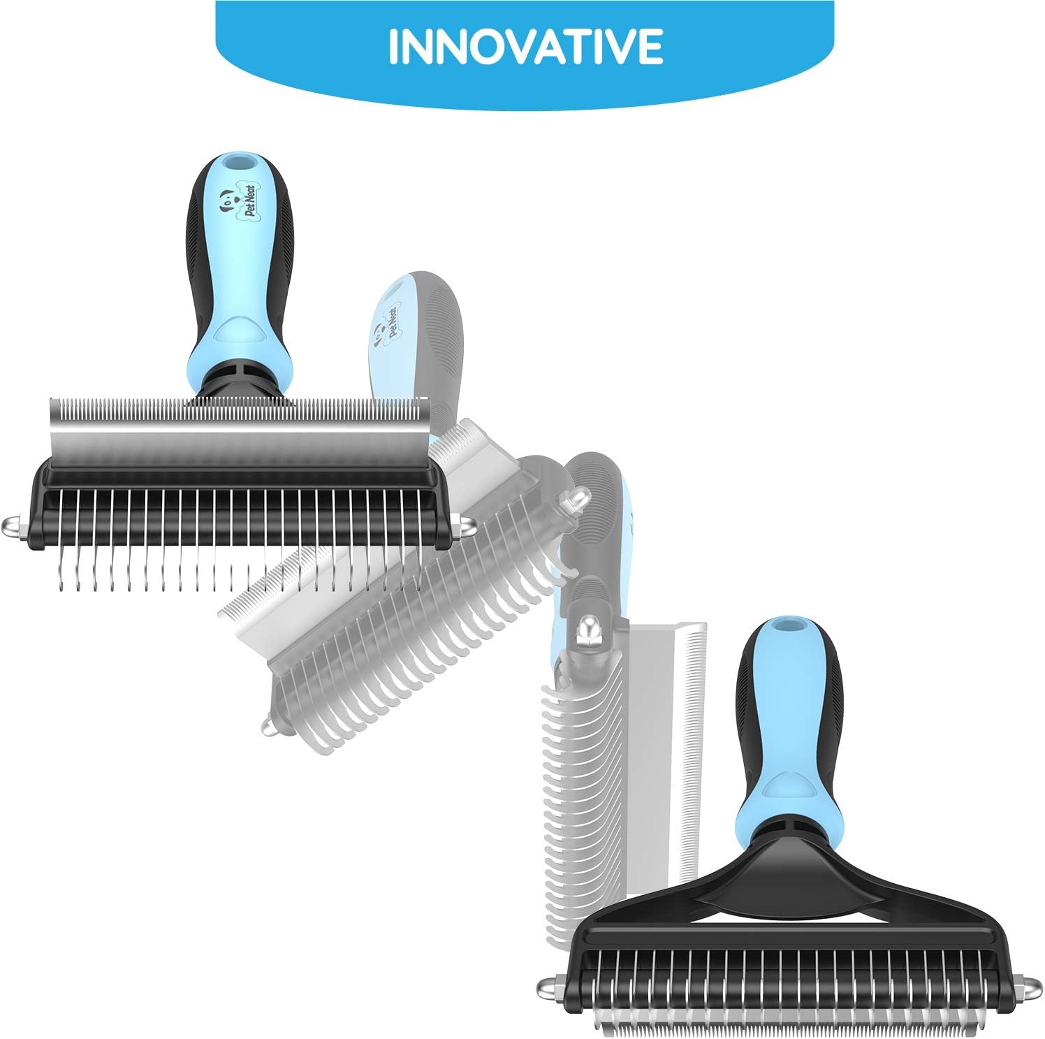 Dog Brush and Cat Brush – 2 Sided Pet Grooming Tool for Deshedding, Mats & Tangles Removing – No More Nasty Shedding and Flying Hair - Happypetzone.online - Image 6