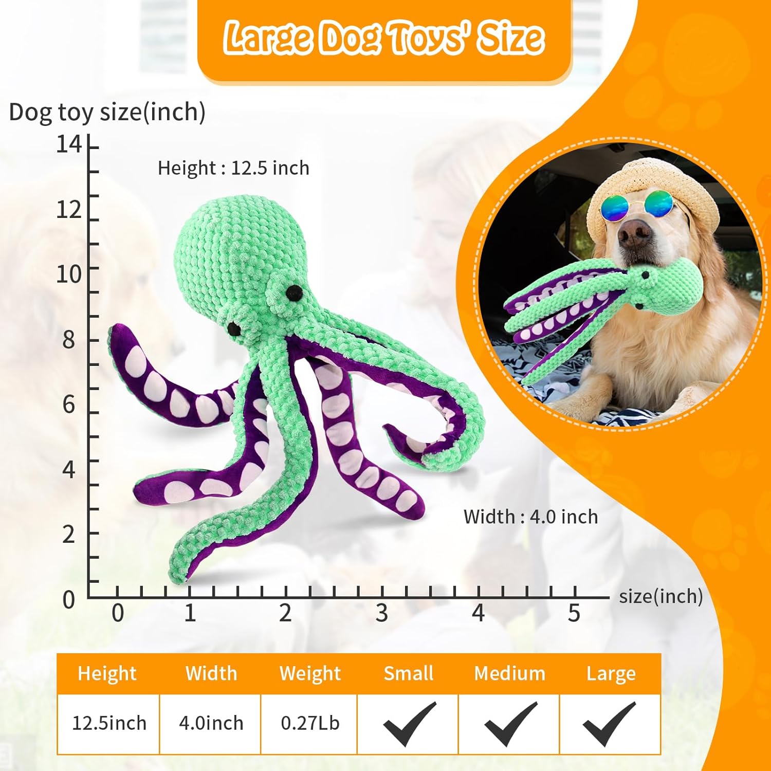 Fuufome Large Squeaky Dog Toys- Plush Dog Toys with Soft Fabric for Small, Medium, and Large Dogs Daily Companionship, Training Reward Gift - Happypetzone.online - Image 5