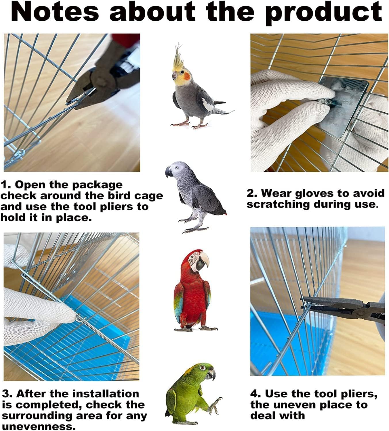 Small Bird Travel Cage-Lightweight Small Birds Starter Kit with Birdcages and Accessories Great for Parakeets Lovebirds Parrotlets Finches Canaries Removable Plastic Tray Include - Happypetzone.online - Image 7