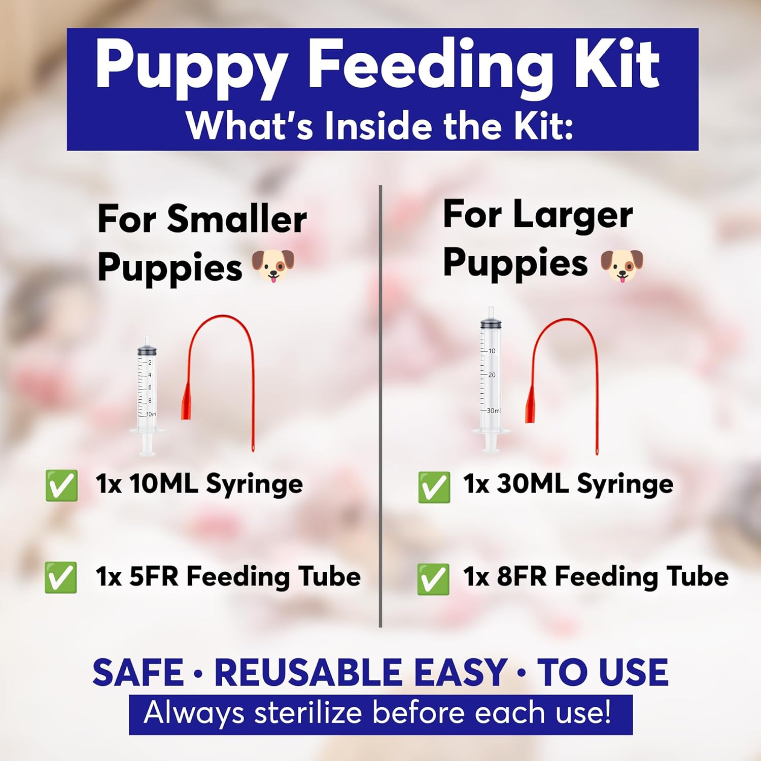 Puppy Feeding Tube Kit for Newborn & Small Breed Puppies - Includes 5FR & 8FR Tubes, 10ml & 30ml Syringes, Designed to Support Whelping & Early Feeding Needs - Happypetzone.online - Image 4