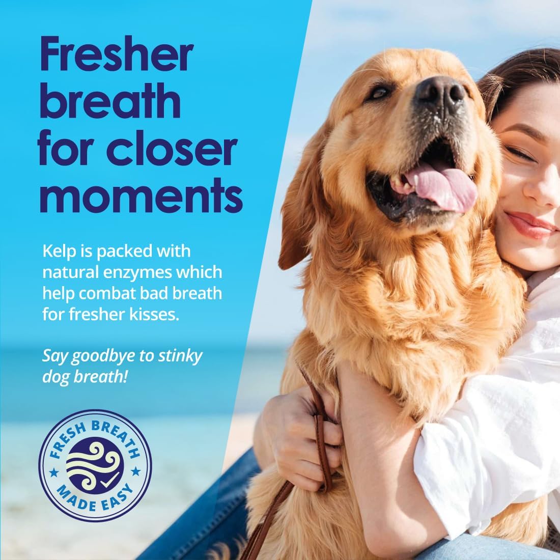 Dog Teeth Cleaning Powder, Dog Plaque and Tartar Remover, Bad Breath Treatment for Dogs with USDA Organic Sea Kelp Powder, Dog Dental Care Made Easy, for All Ages, 6oz - Happypetzone.online - Image 4