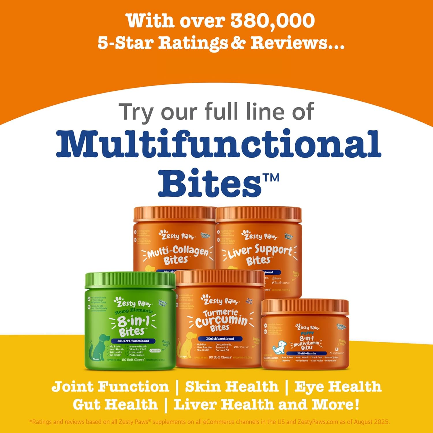 Zesty Paws Multivitamin Treats for Dogs, Glucosamine Chondroitin Joint Support + Digestive Enzymes & Probiotics, Grain Free Dog Vitamins and Supplements for Skin & Coat, Peanut Butter - 90ct - Happypetzone.online - Image 8