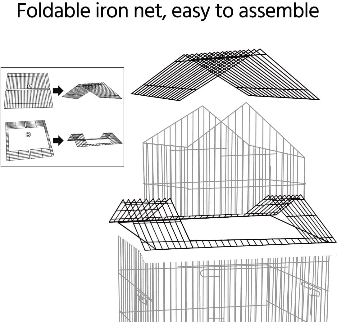 Yaheetech Budgie Cage 55-inch Rolling Standing Triple Roof Medium Parrot Cage Pet Bird Cage with Detachable Stand for Cockatiels Sun Parakeets Green-cheeked Conures Macaw - Happypetzone.online - Image 6