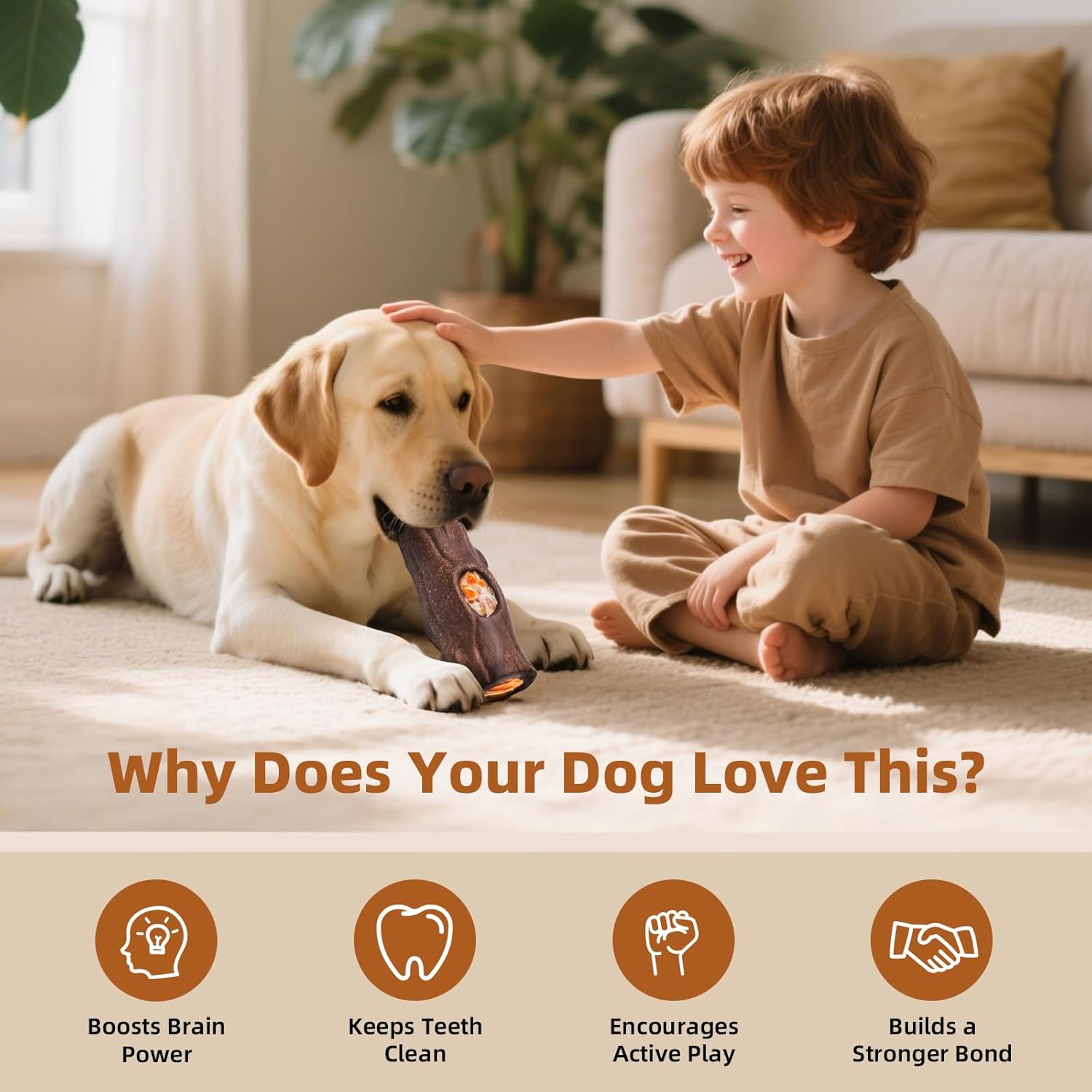 2 Pack Dog Toys for Aggressive Chewers, Interactive Indestructible Dog Toys to Keep Them Busy, Durable Dog Frozen Treat Toy for Large & Medium Dogs, Reduces Anxiety & Extends Playtime, Brown - Happypetzone.online - Image 7