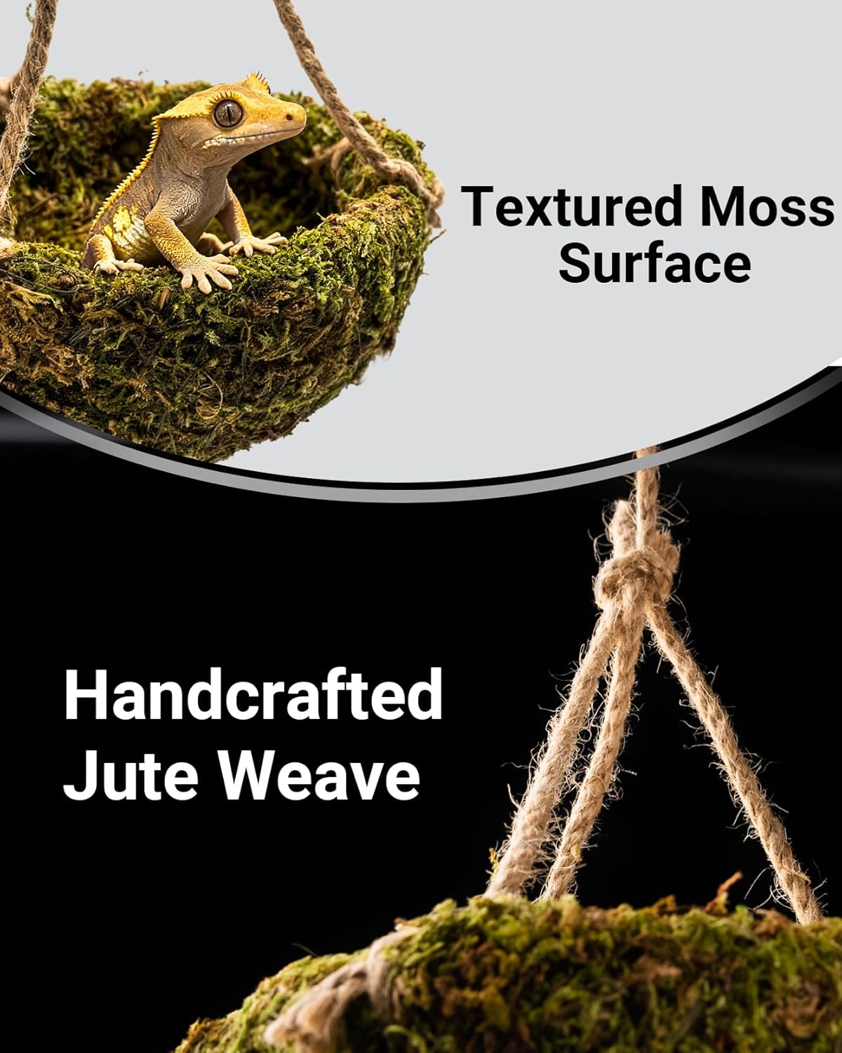 Handmade Crested Gecko Tank Decor – Hanging Shelter for Bearded Dragon Accessories, Reptile Hammock, Hermit Crab, Snake and Other Small Reptiles - Happypetzone.online - Image 3