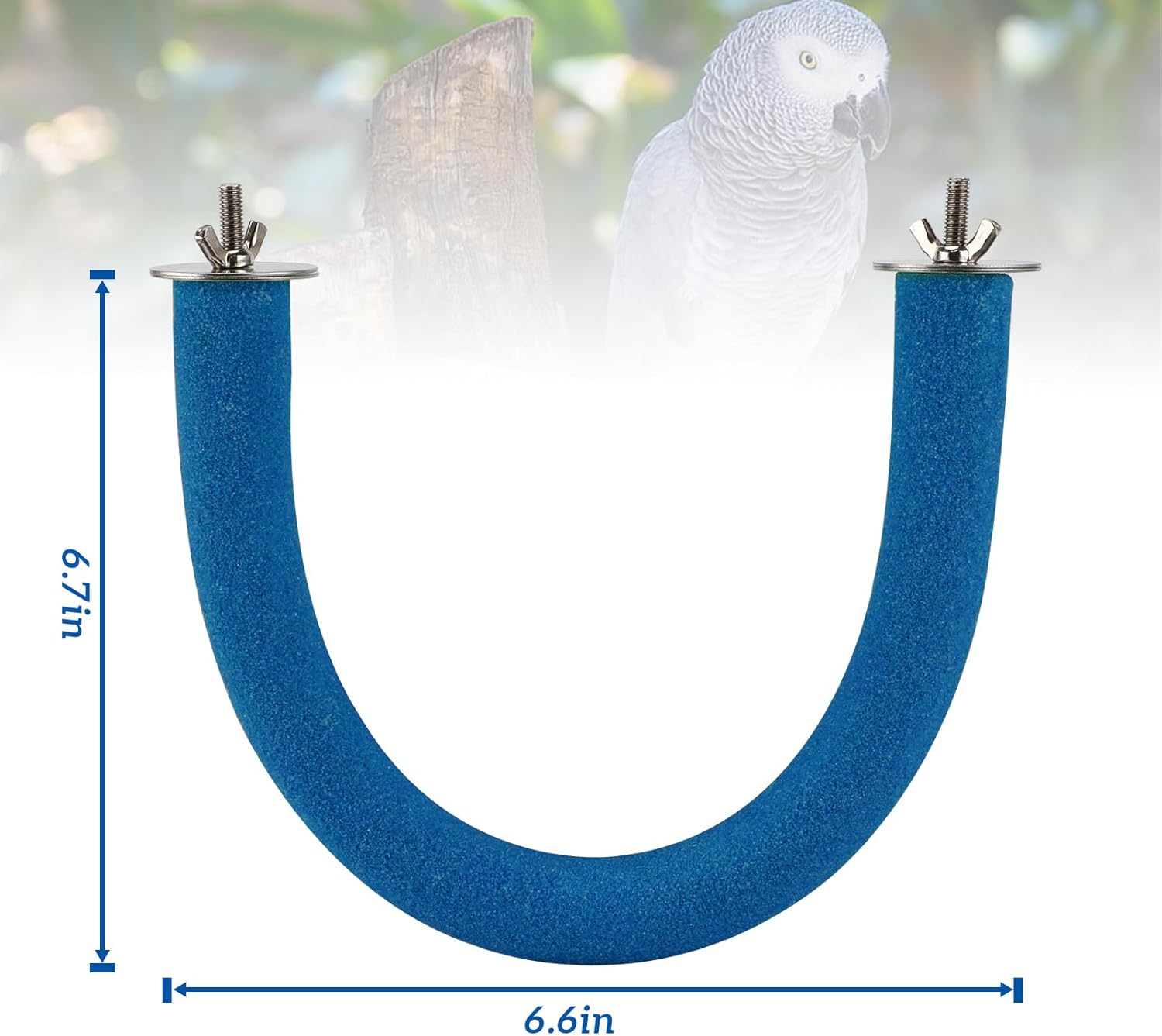 RYPET Parrot Perch Rough-surfaced - Quartz Sands Bird Cage Perches for Medium to Large Bird, U Shape Large - Happypetzone.online - Image 2