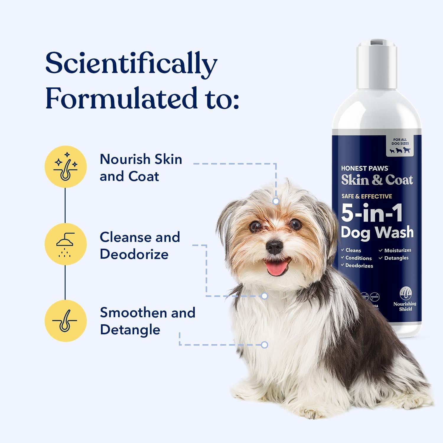 Honest Paws Dog Shampoo and Conditioner - Premium Dog Wash for Allergies and Dry, Itchy, Moisturizing for Sensitive Skin - Sulfate Free, Plant Based, All Natural -16 Fl Oz - Happypetzone.online - Image 2