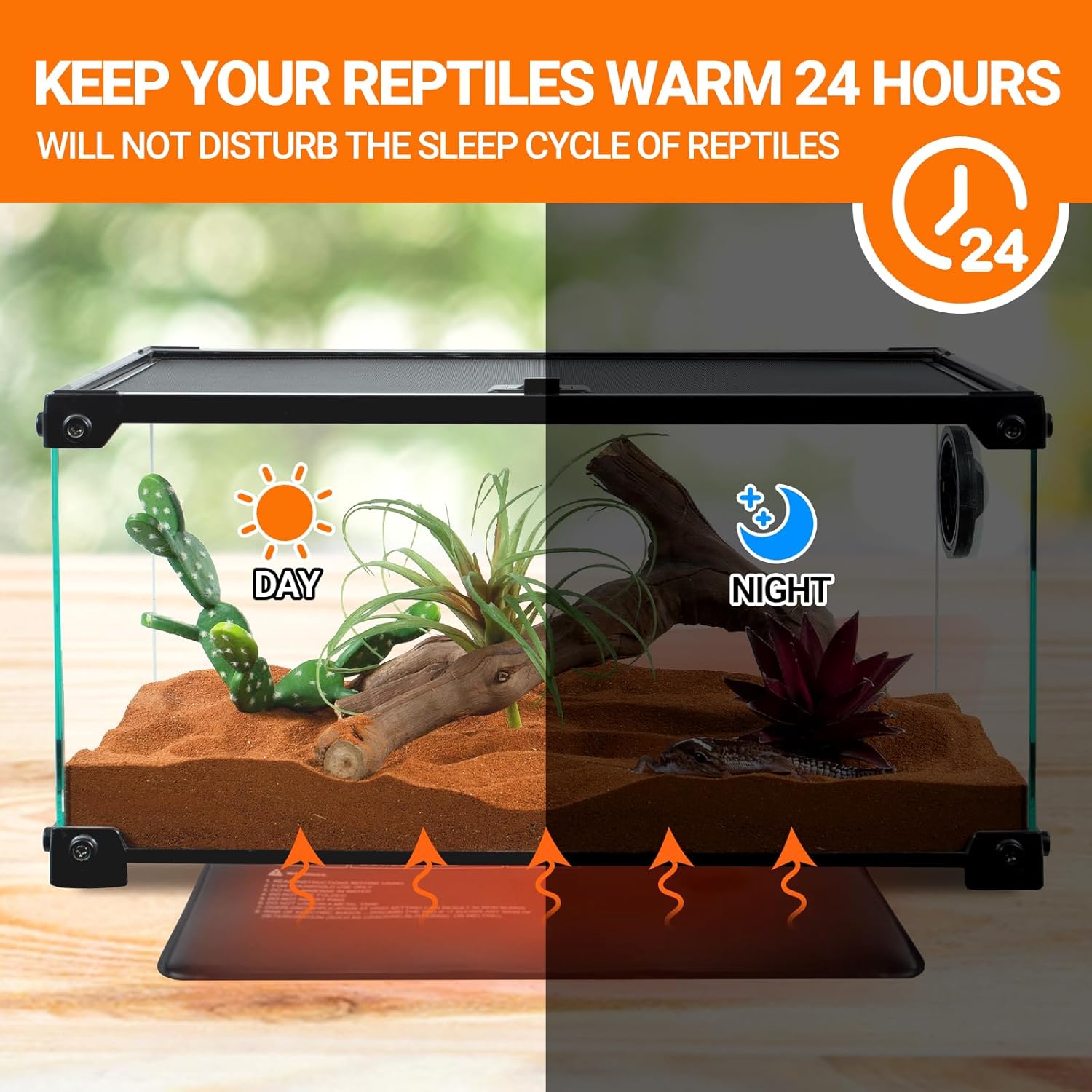 REPTI ZOO 6" X 8" Reptile Heat Pad Fast Heating Pad with Adjustable Thermostat 12W Reptile Heat Mat for Turtles/Hermit Crabs/Bearded Dragons/Leopard Geckos/Snakes/Lizards, and Seed Germination - Happypetzone.online - Image 5