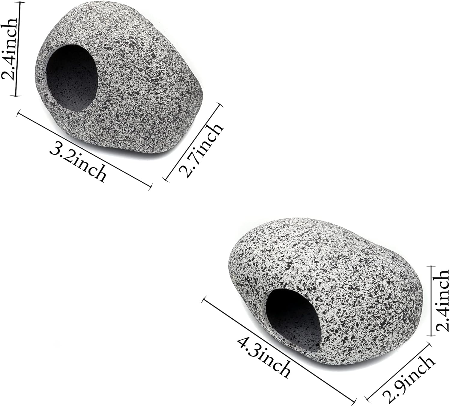 JIH Aquarium Decorations Rock, Ceramic Shelters - Shrimp Habitat, Breeding Tube, Hiding cave, Stackable Fish Tank Decor Cave for Hiding, Betta Fish (J001+J002) - Happypetzone.online - Image 2