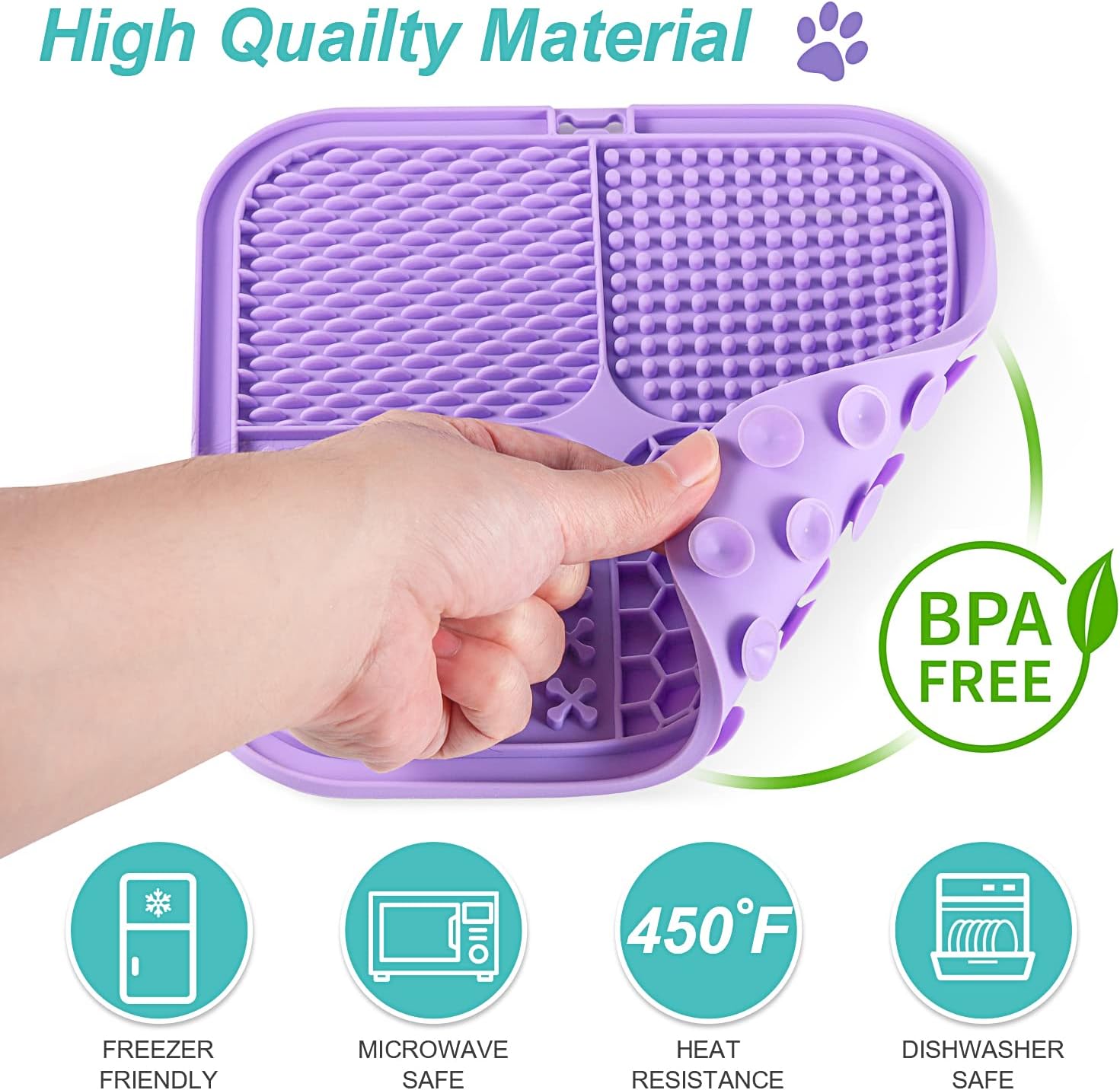 LUKITO Lick Mat for Dogs & Cats 2 Pack with Suction Cups, Dog Lick Mat for Anxiety Relief, Dog Toys to Keep Them Busy, Peanut Butter Licking Pad for Boredom Reducer, Perfect for Bathing Grooming - Happypetzone.online - Image 6