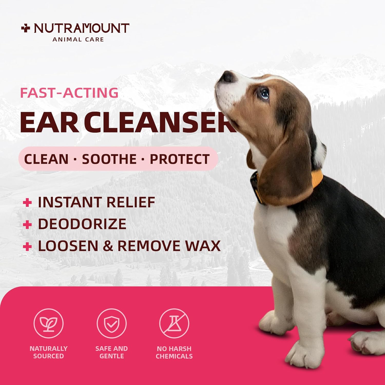 Ear Cleanser 150ml/5 fl.oz for Dogs, Cats and Livestock Cleanses Ear Canal Reduces Ear Odor Twin Pack - Happypetzone.online - Image 2