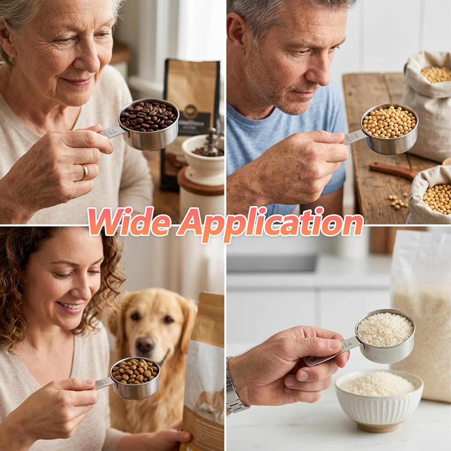 2PCS Half Cup Scoop, Stainless Steel 1/2 Cup Dog Food Scoop, 125ml Half Cups Measuring Cups, for Feeding Pet, Wet and Dry Ingredients, Dishwasher Safe - Happypetzone.online - Image 4