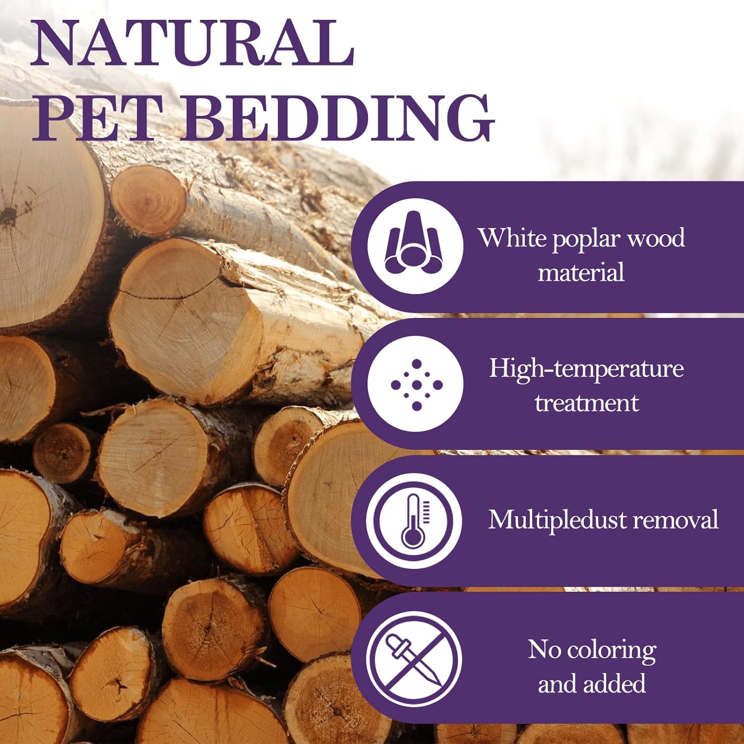 Natural Aspen Shavings Pet Bedding 5.5 Lb, Low-Dust & Chemical-Free, Ultra-Absorbent Cage Litter for Hamsters, Rabbits, Gerbils & Small Animals, Biodegradable Wood Shavings(70L Before Compression) - Happypetzone.online - Image 3