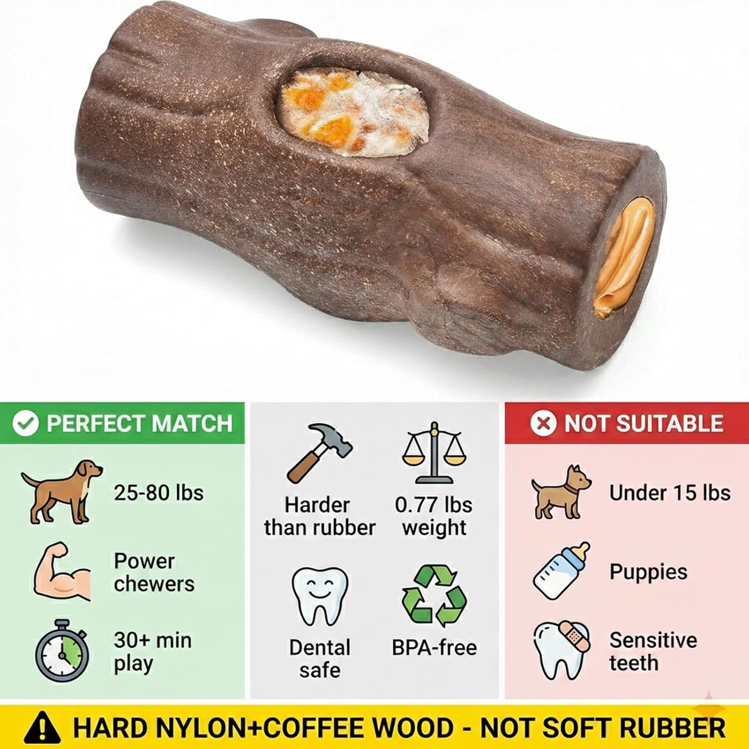 2 Pack Dog Toys for Aggressive Chewers, Interactive Indestructible Dog Toys to Keep Them Busy, Durable Dog Frozen Treat Toy for Large & Medium Dogs, Reduces Anxiety & Extends Playtime, Brown - Happypetzone.online - Image 3