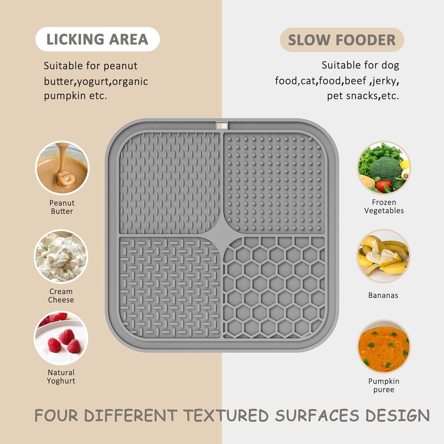 ChefAide 2 Pack Lick Mat for Dogs,Cats,Upgraded 8.5×8.5 inches Licking Mats with Suction Cups,Slow Feeder Licking Pad for Anxiety Relief and Boredom Reducer,Suitable for Dog Training Set 2 - Happypetzone.online - Image 3