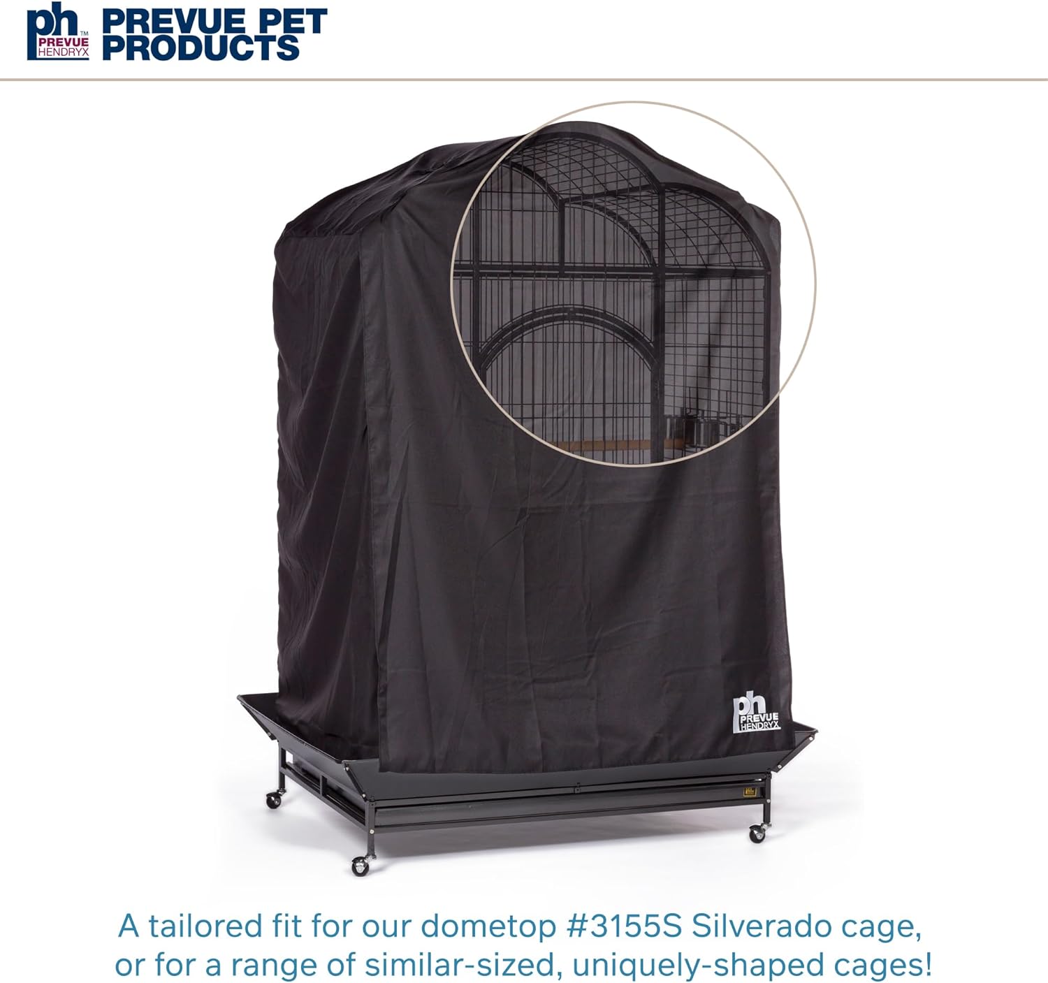 Prevue Pet Products Extra Large Bird Cage Cover - Good Night Cage Cover, Bird Accessories, Blocks Light, Breathable Nylon Fabric, Fits a Variety of Cage Sizes - Black, Size Extra Large - Happypetzone.online - Image 5