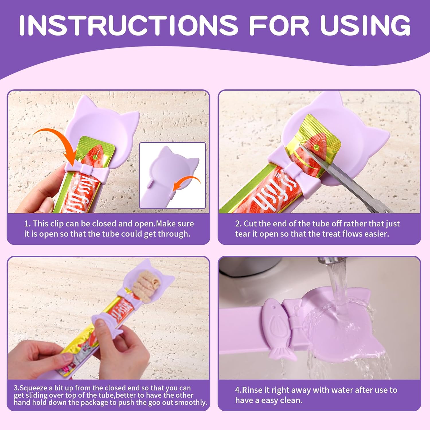 LICKJIMO-3PCS Cat Treat Dispenser,Multi Function Spoon for Churu Lickable Cat Treats,Cat Treat Spoon for Lickable Cat Treats Squeeze up,Food Dispenser Cat Feeder,Cat Food Spoon Big Size(3 Color) - Happypetzone.online - Image 5