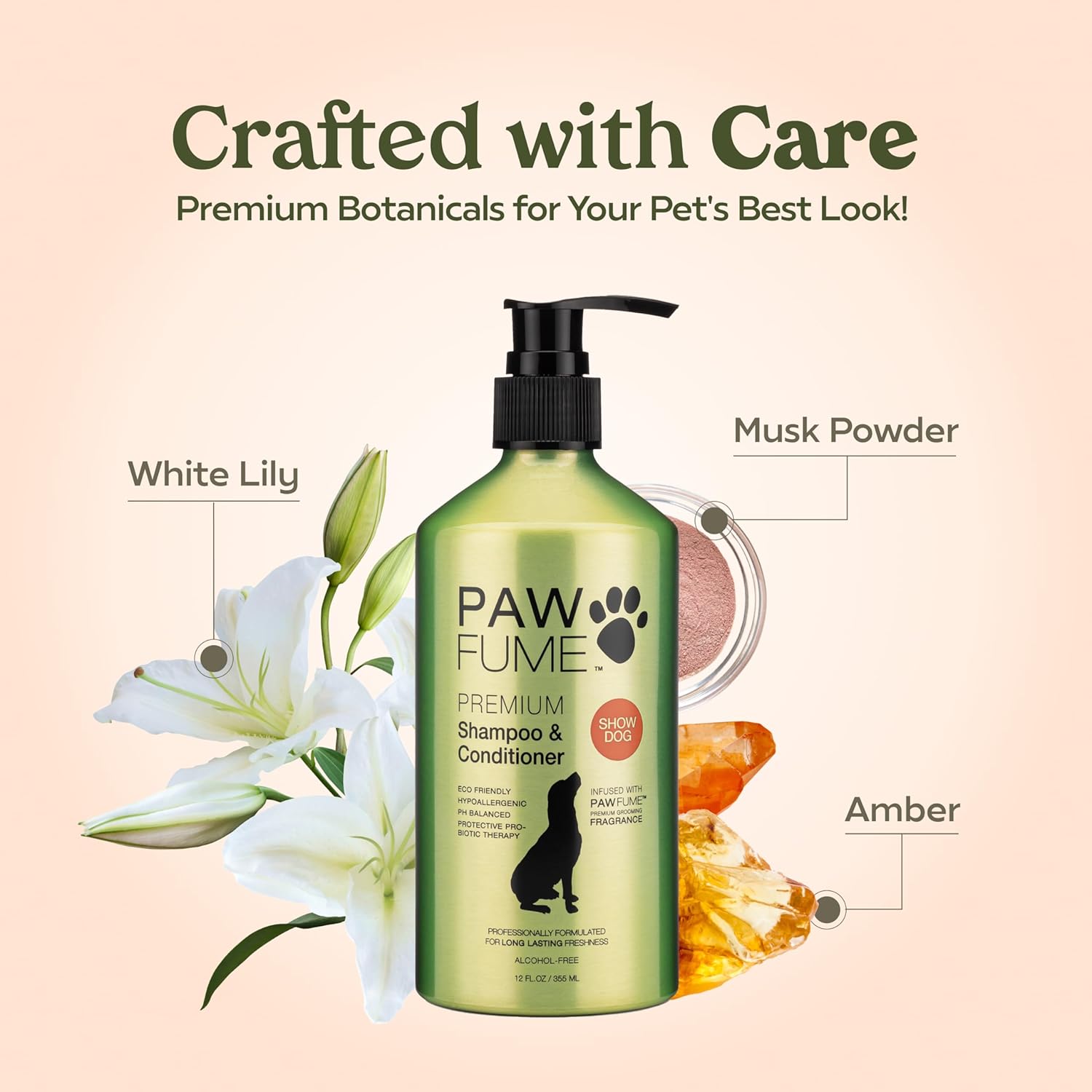 PAWFUME Deshedding Dog Shampoo and Conditioner, Show Dog, 1-Pack – Nourish & Detangle for Silky Soft Coat – Probiotic, Deep-Cleaning, pH-Balanced Formula – Salon-Quality Shampoo for Dogs - Happypetzone.online - Image 4