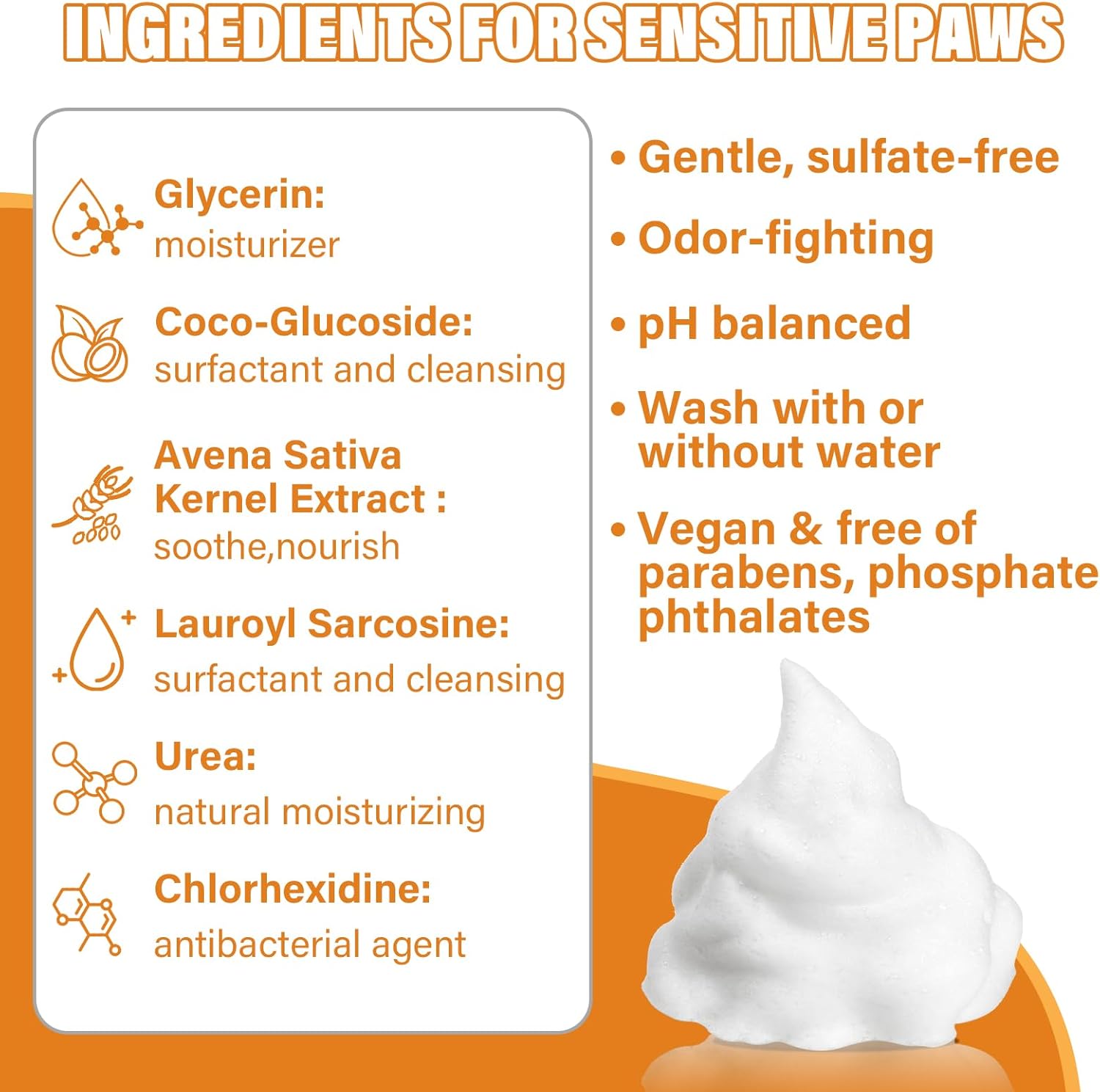 Paw Cleaner for Dogs and Cats,Magic Foam - Clean Paws No-Rinse Foaming Cleanser-Dry Shampoo, Foot Cleaner Brush - with Rose Extract, Odor Control Wash - Good for Puppy - Happypetzone.online - Image 7
