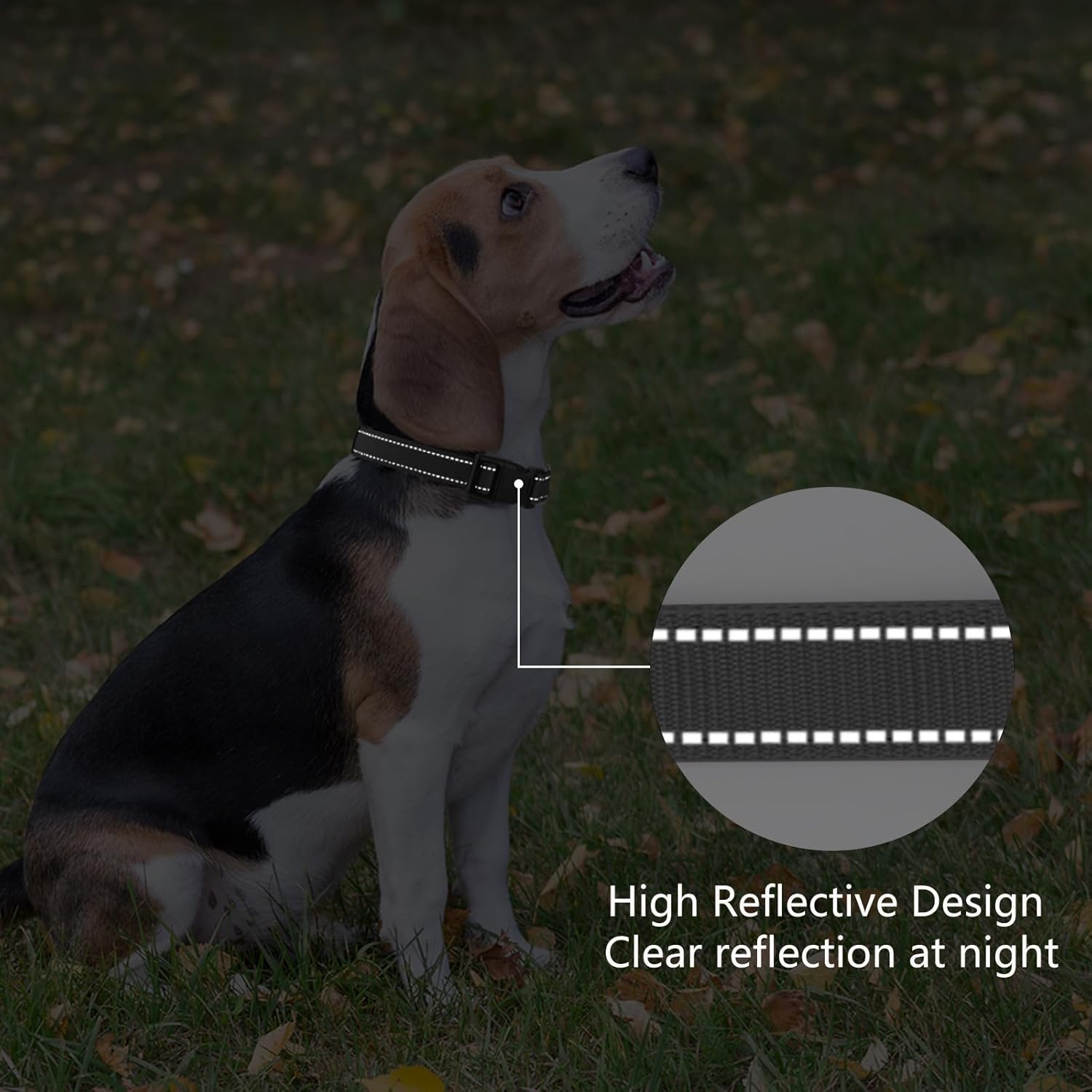 Reflective Dog Collar Padded with Soft Neoprene Breathable Quick Release Basic Dog Collars for Medium Large Dogs Black Boy Girl - Happypetzone.online - Image 5