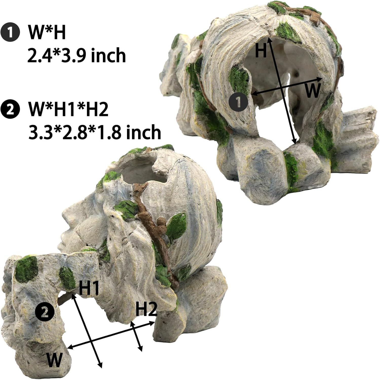 relaqcc Reptile Cave Hideout Tank Accessories Decorations, Aquarium Hideaway Cave Fish Tank Decorations for Amphibians, Betta Fish, Shrimp, Lizards, Leopard Gecko - Happypetzone.online - Image 6